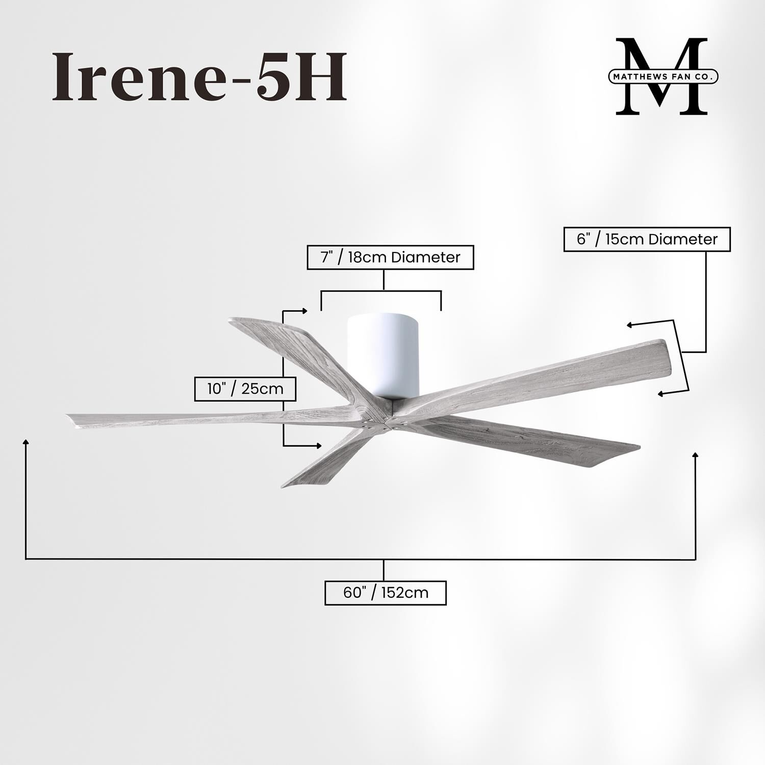 Irene 60 Inch Flush Mount Fan by Matthews Fan Company