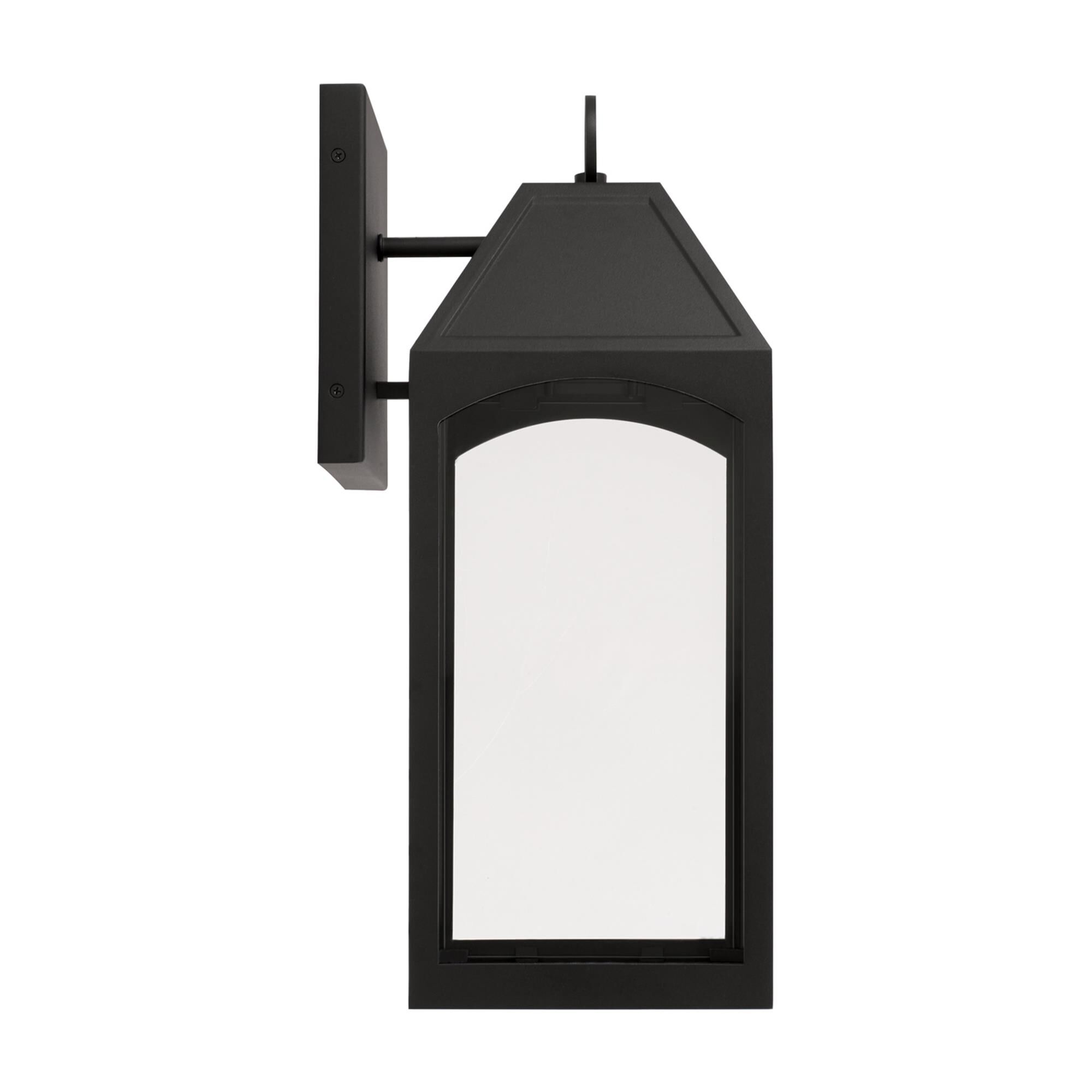 Shown in Black finish and Clear glass