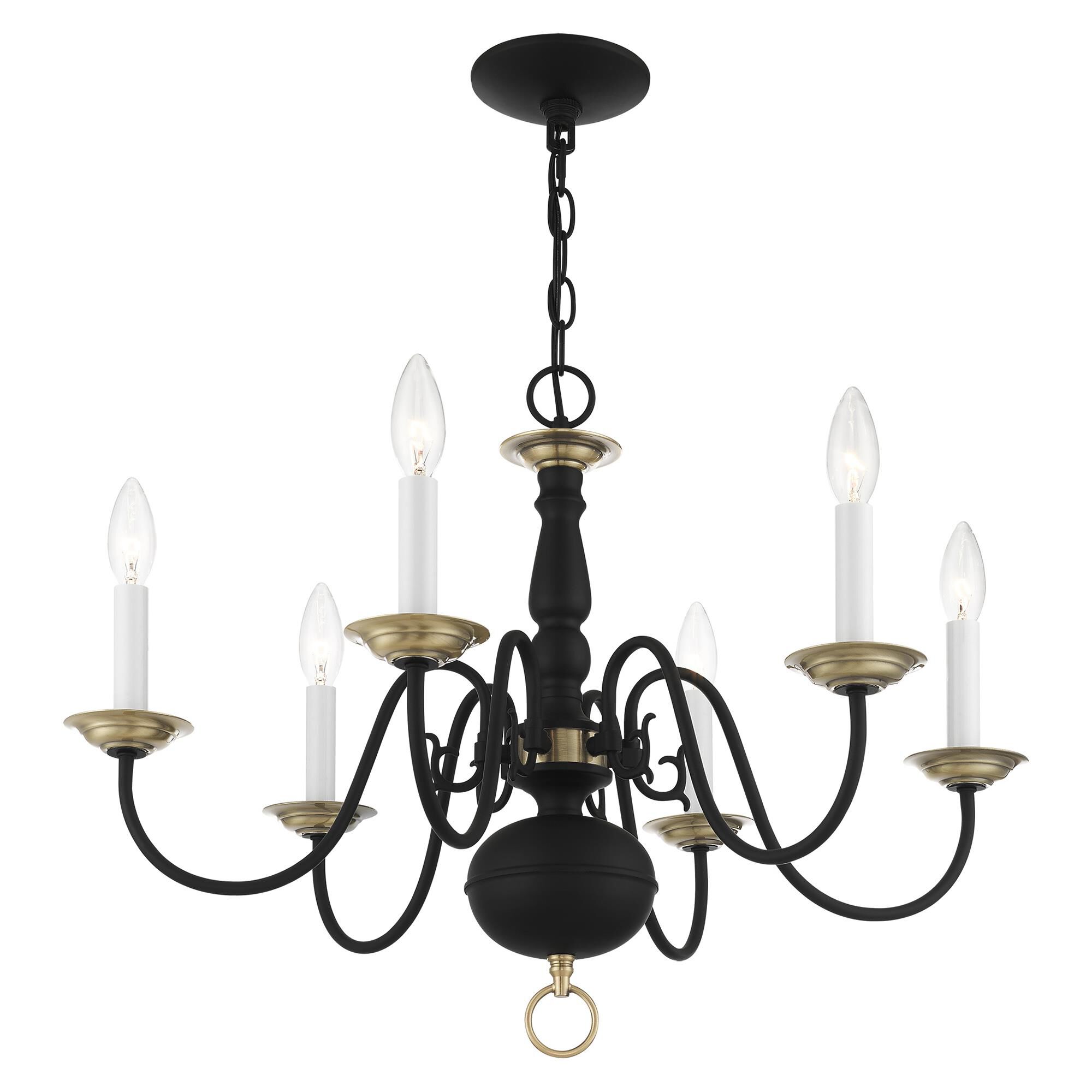 Shown in Black With Antique Brass Accents finish