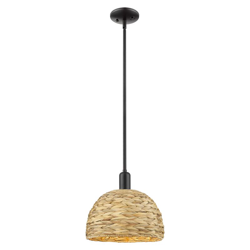 Bruno Marashlian Woven Rattan 12 Inch Mini Pendant by Innovations Lighting