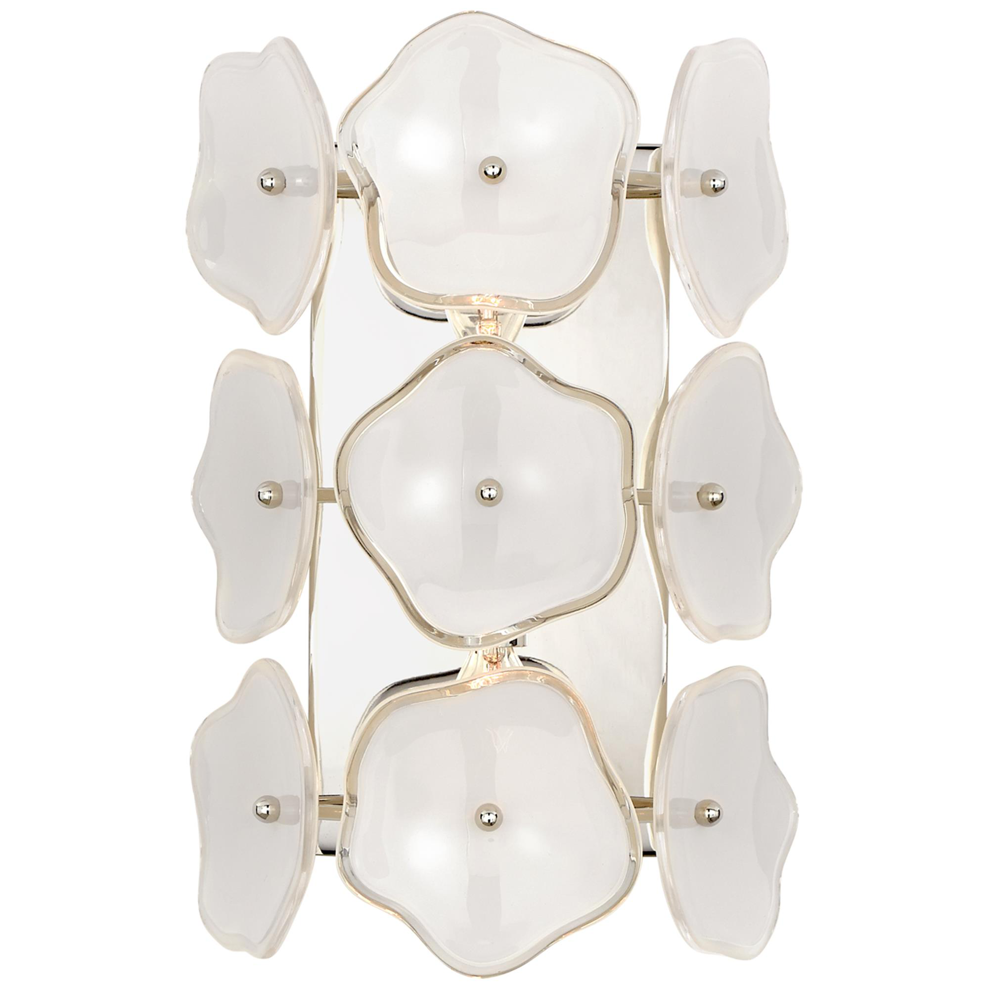 Shown in Polished Nickel finish and Cream Tinted glass