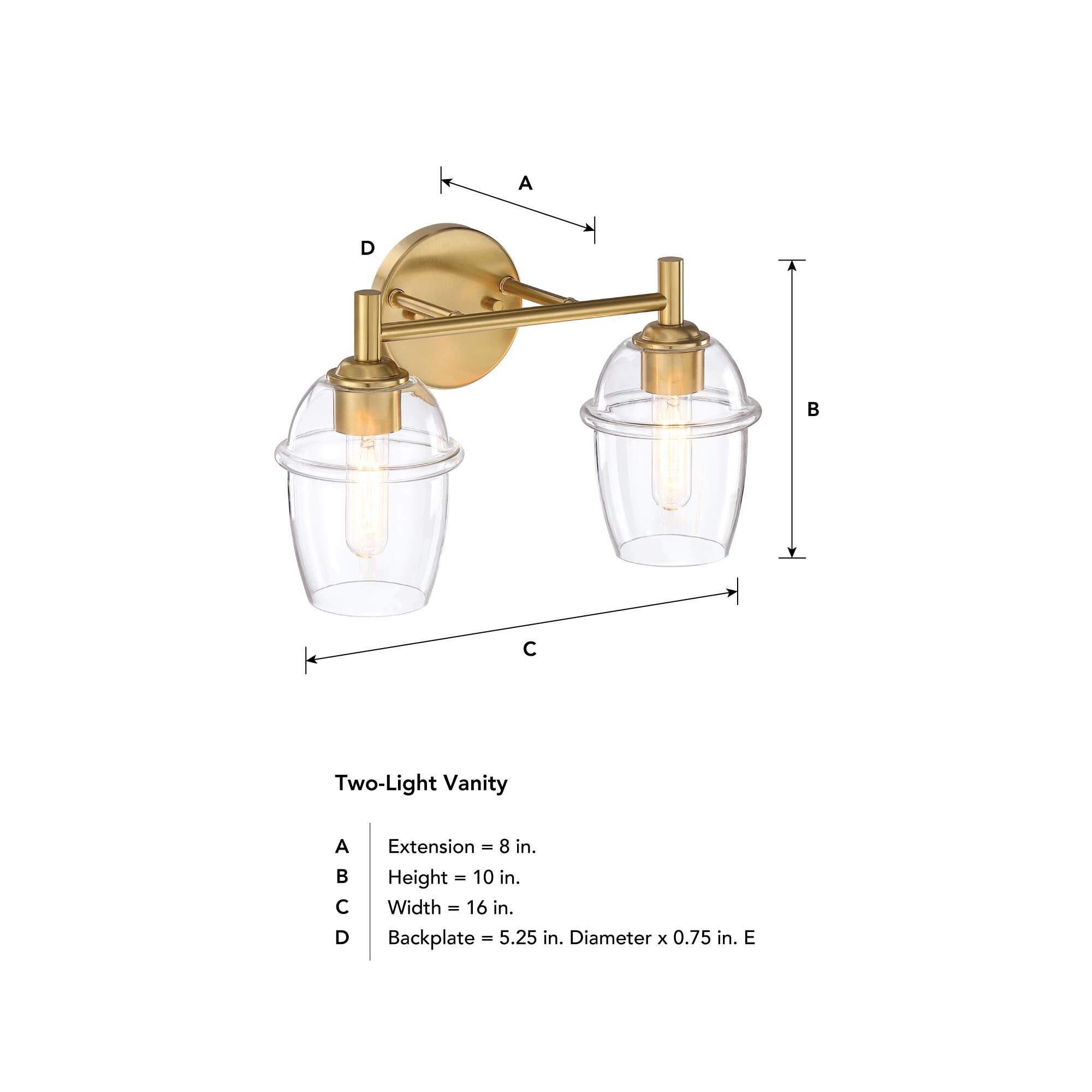 Shown in Brushed Gold finish and Clear glass