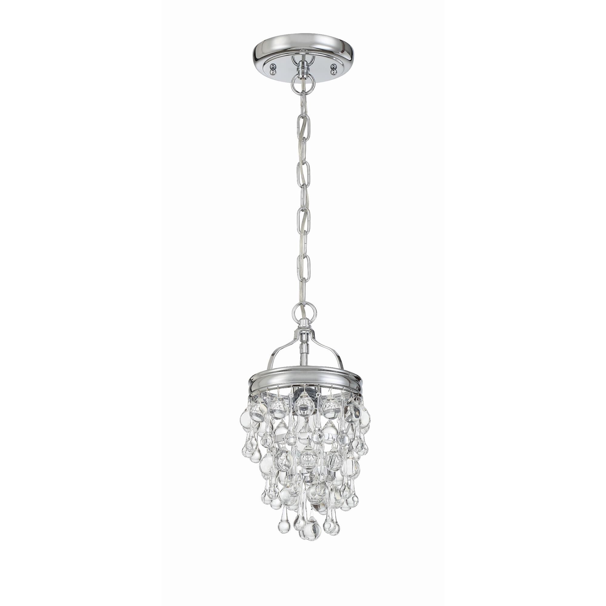 Shown in Polished Chrome finish and Clear Glass Drops crystal