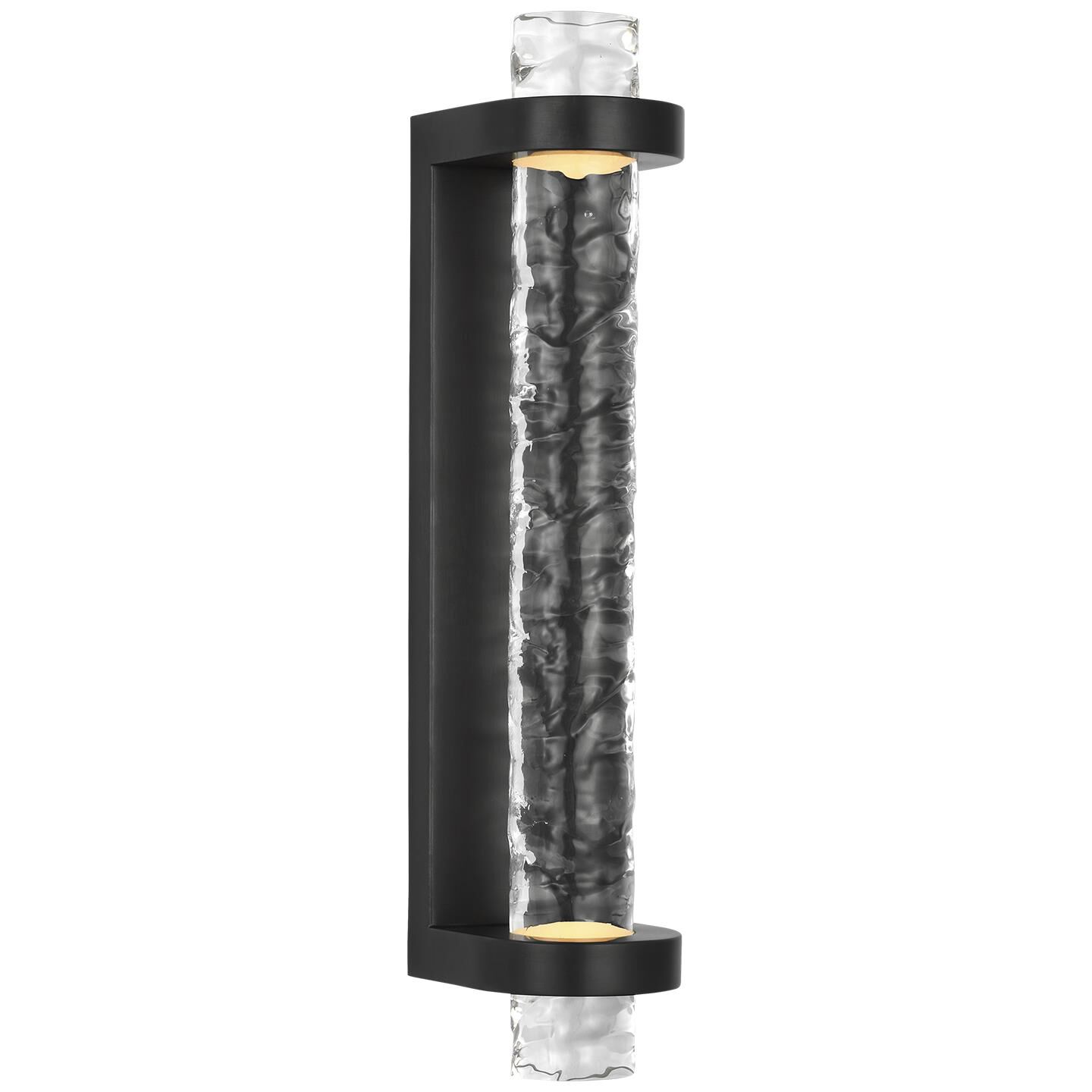 Shown in Bronze finish and Clear Wavy glass