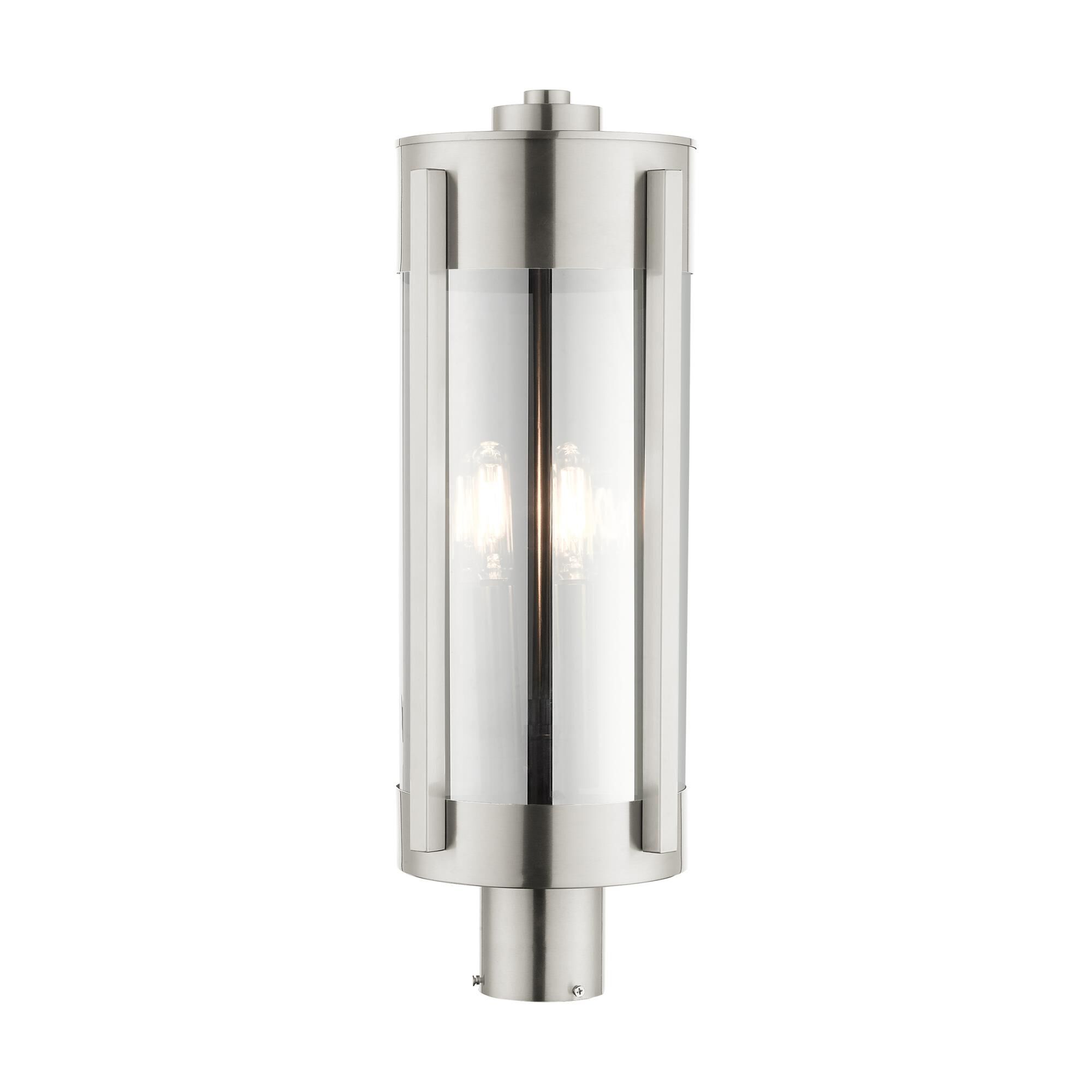 Shown in Brushed Nickel finish and Electrical Plated Smoke glass and Electrical Plated Smoke Glass shade