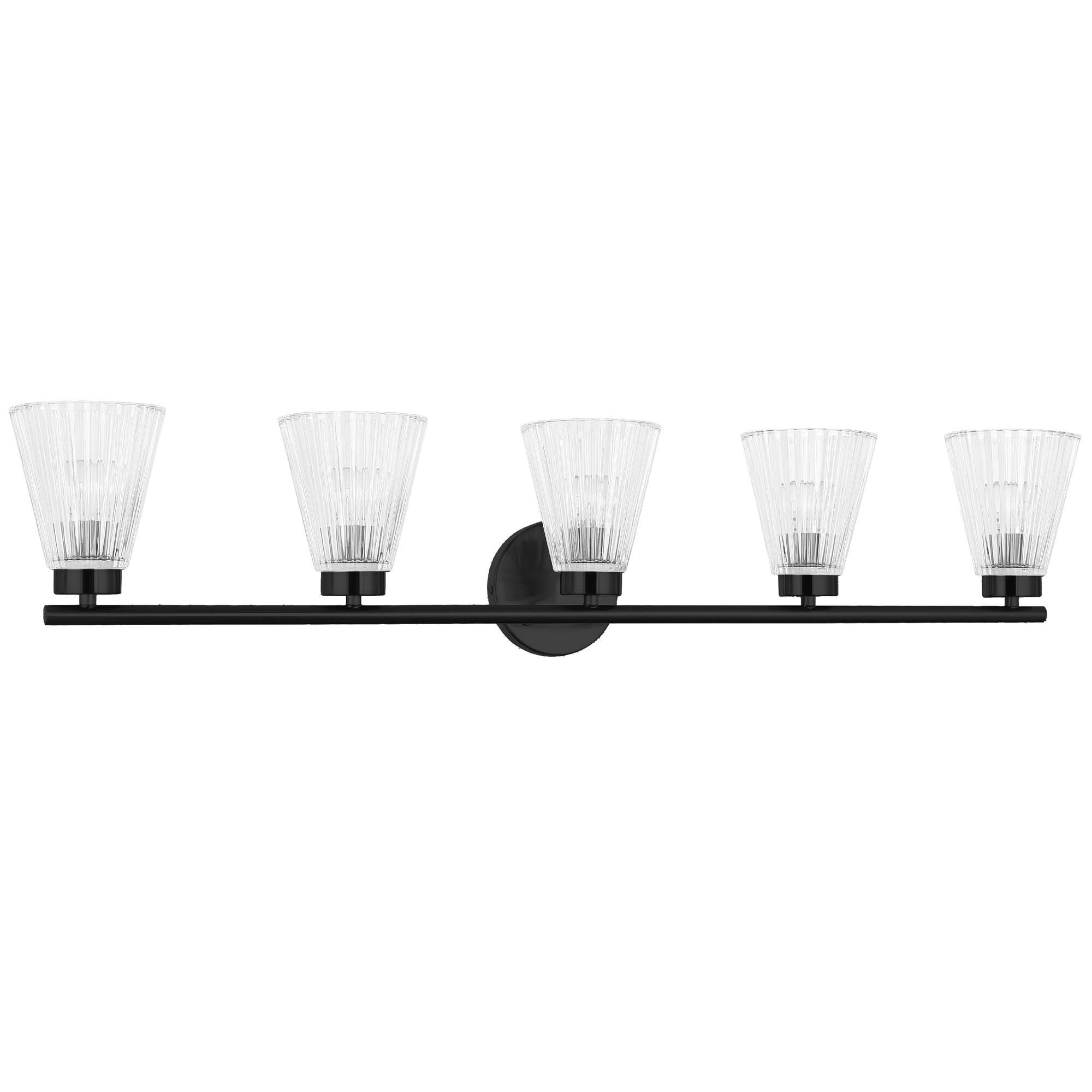Shown in Matte Black finish and Clear glass