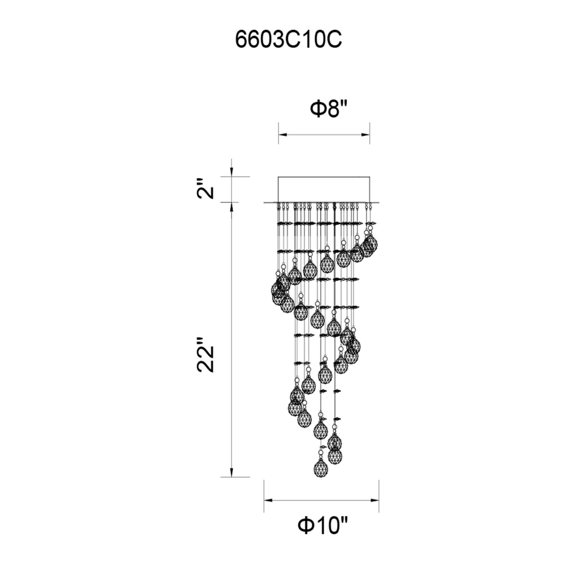 CWI Lighting Spiral 10 Inch Multi Light Pendant
