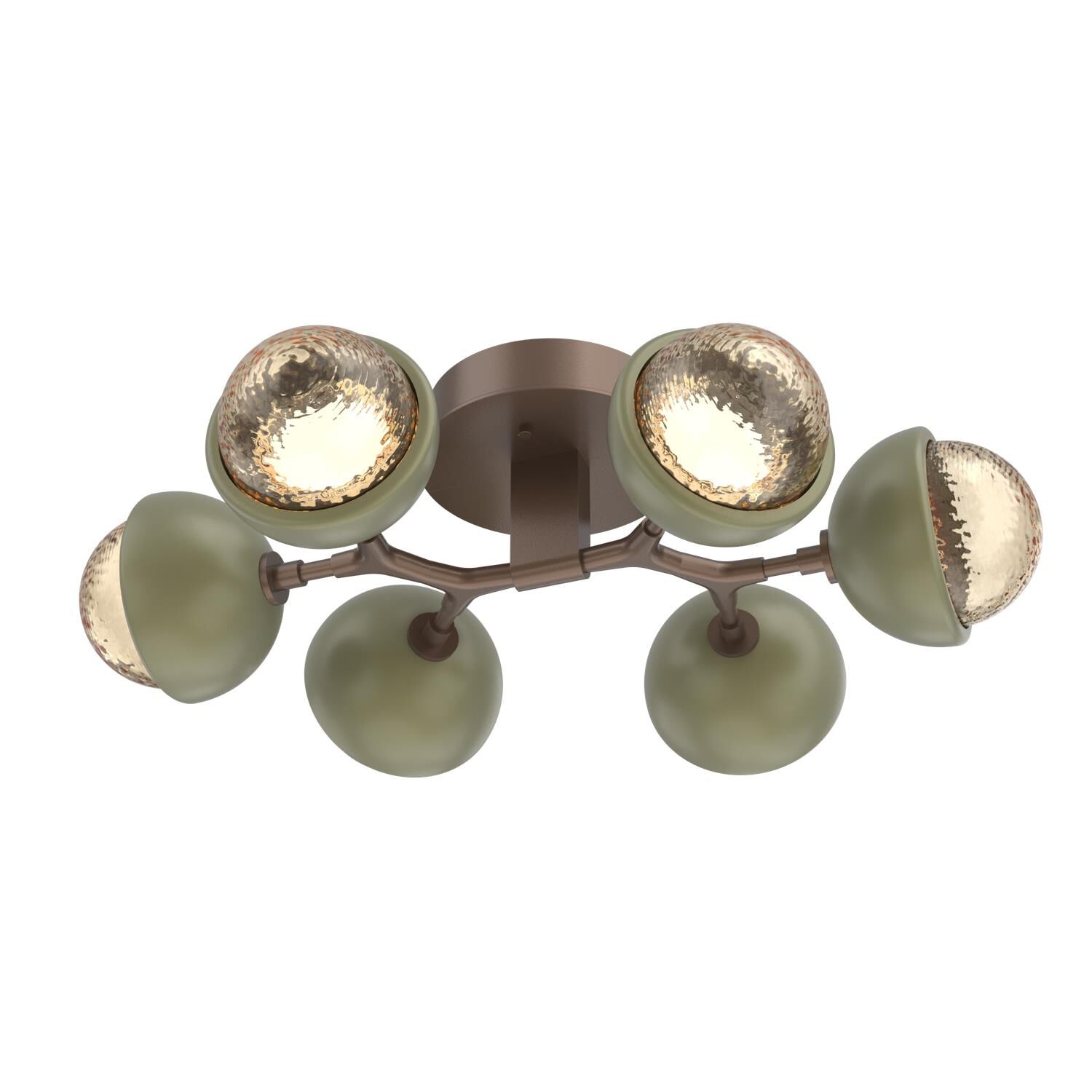 Shown in Burnished Bronze finish and Amber glass and Sage Green accent