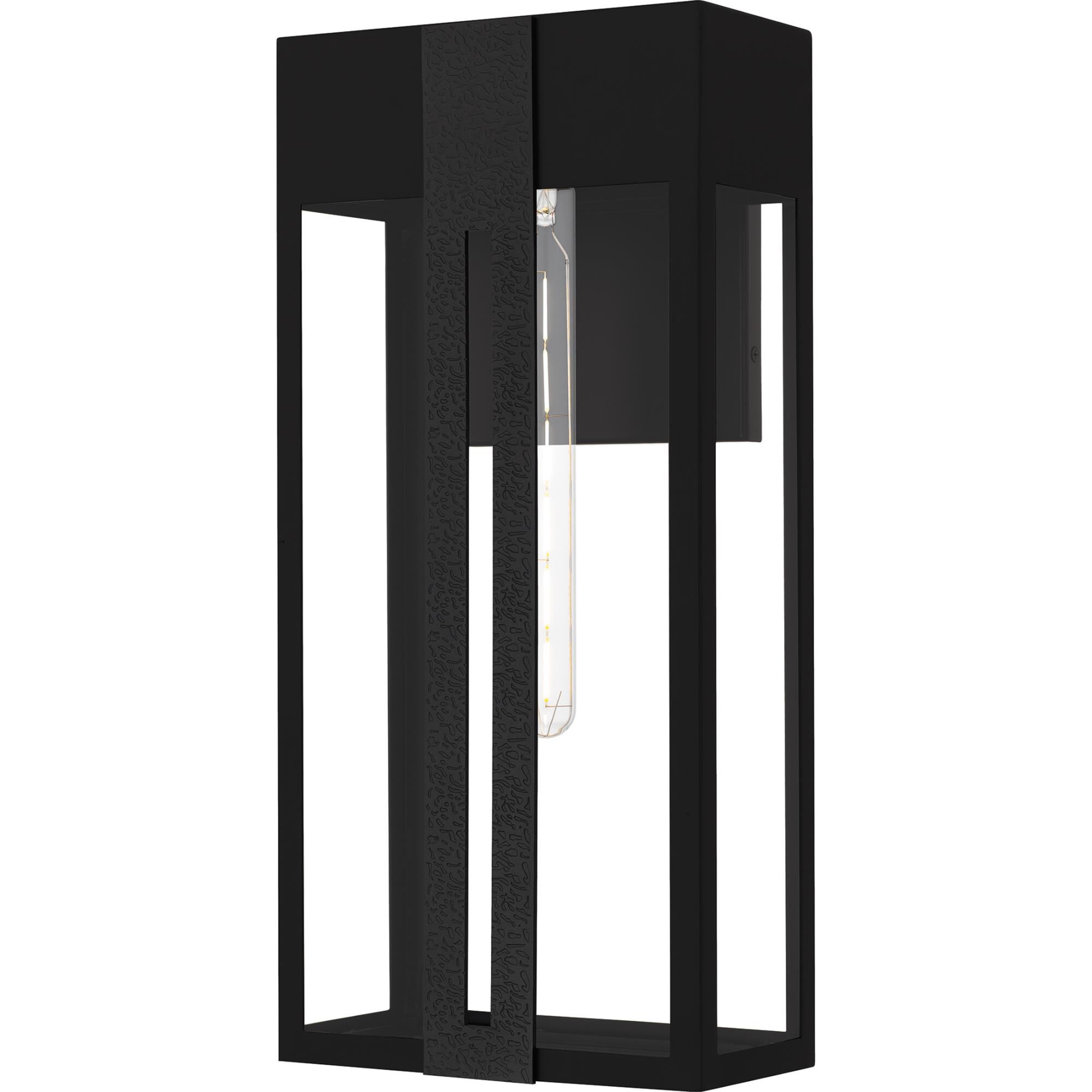 Shown in Matte Black finish and Clear Glass, Clear Tempered Glass shade
