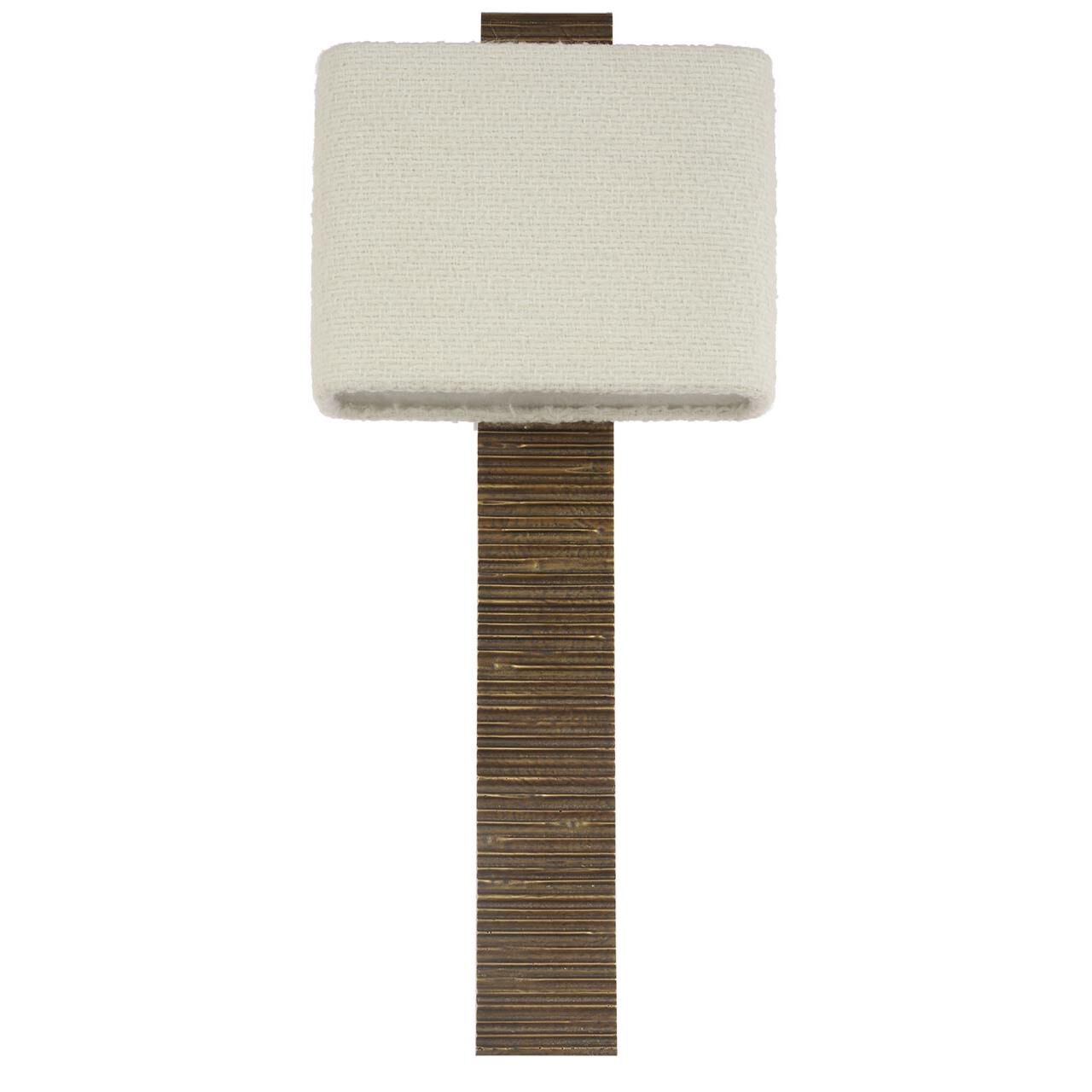 Shown in Ridged Tombac finish and Boucle Rectangle shade