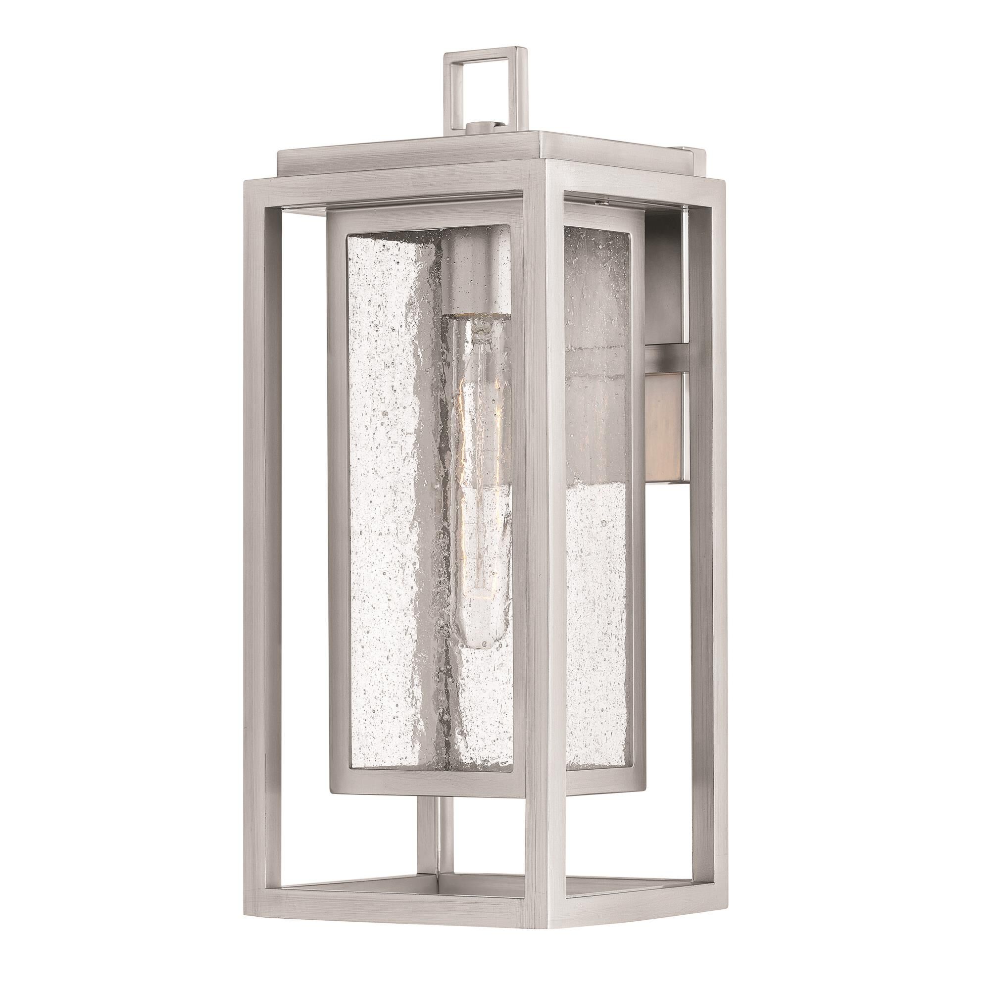 Shown in Satin Nickel finish and Clear Seedy glass