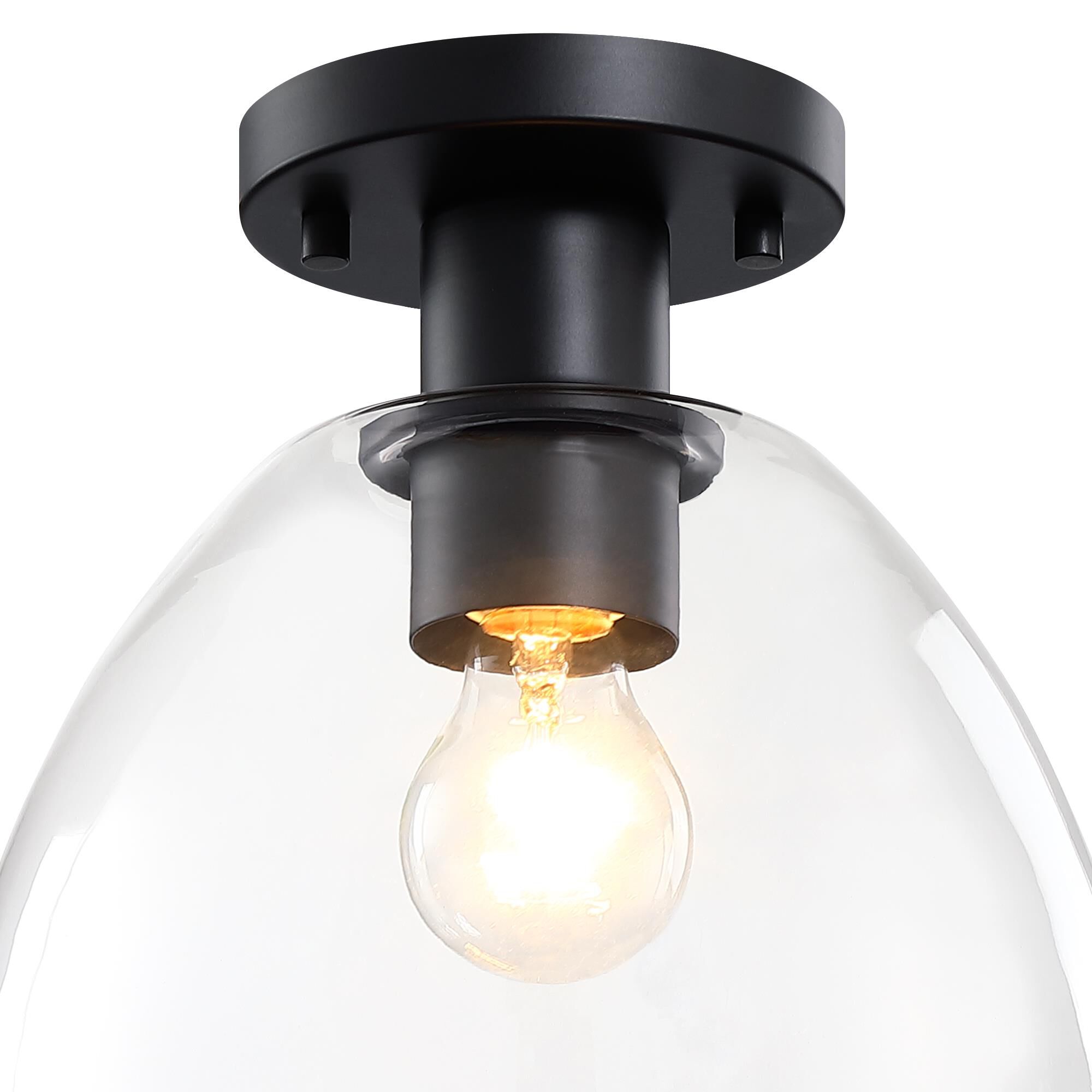 Shown in Matte Black finish and Clear glass