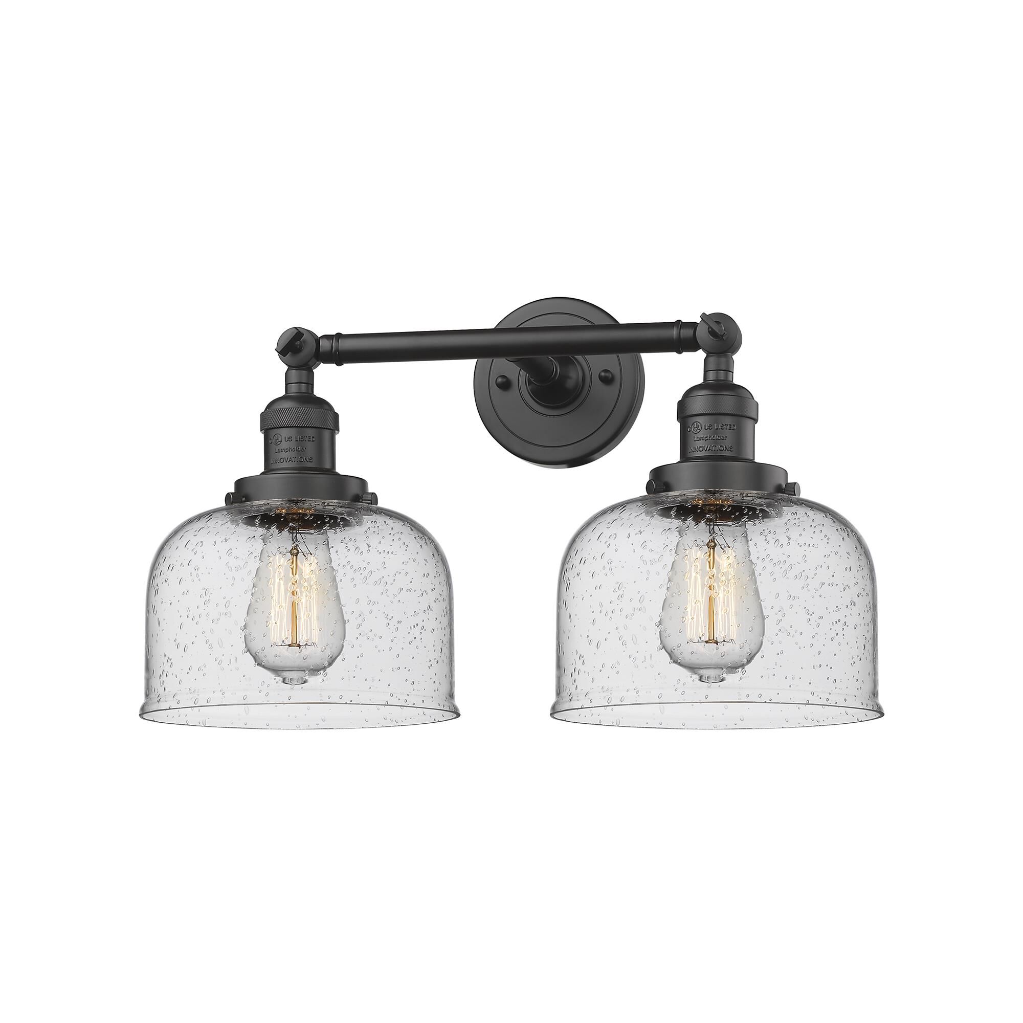 Shown in Oil Rubbed Bronze finish and Seedy glass