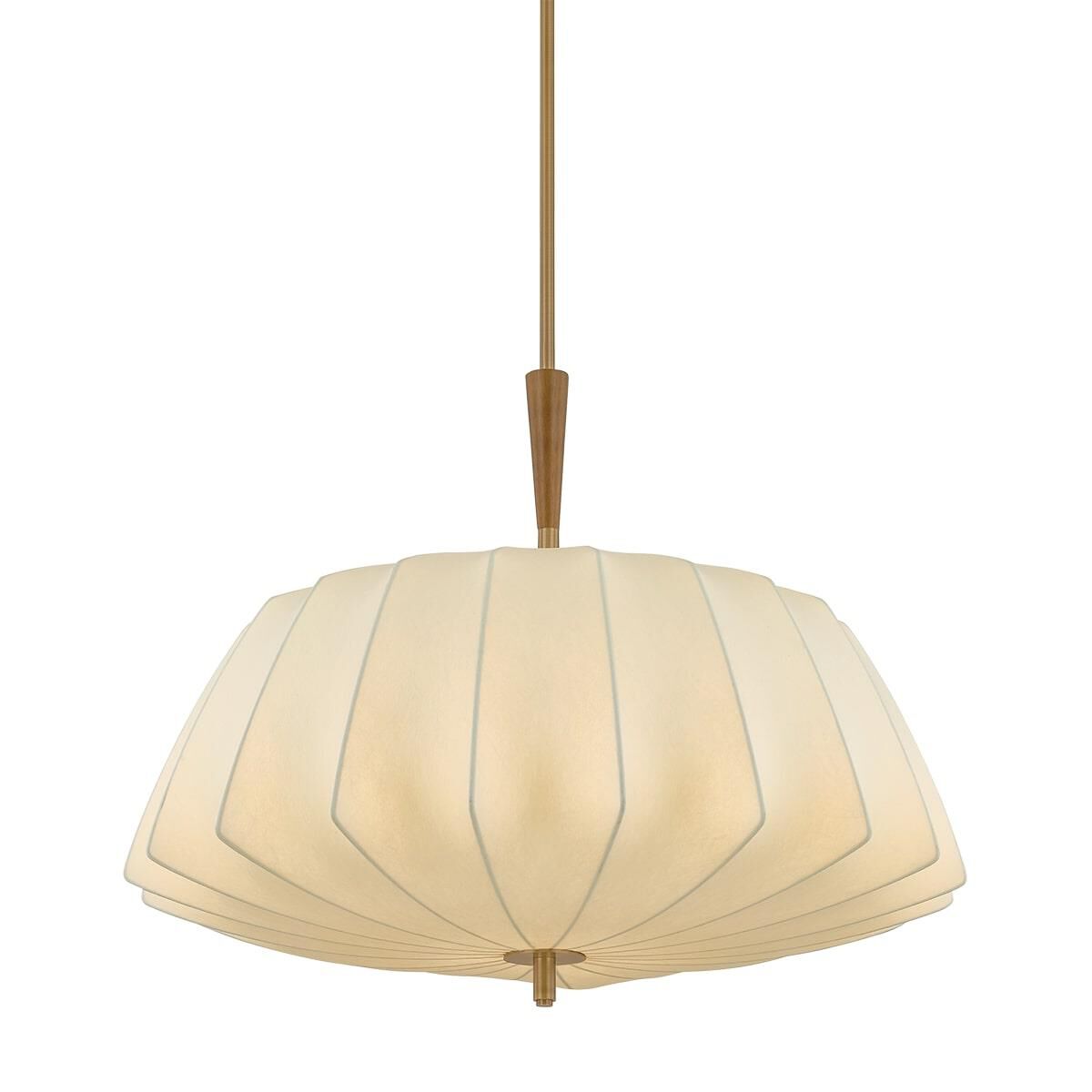 Shown in Patina Brass finish and Polymer Fabric shade
