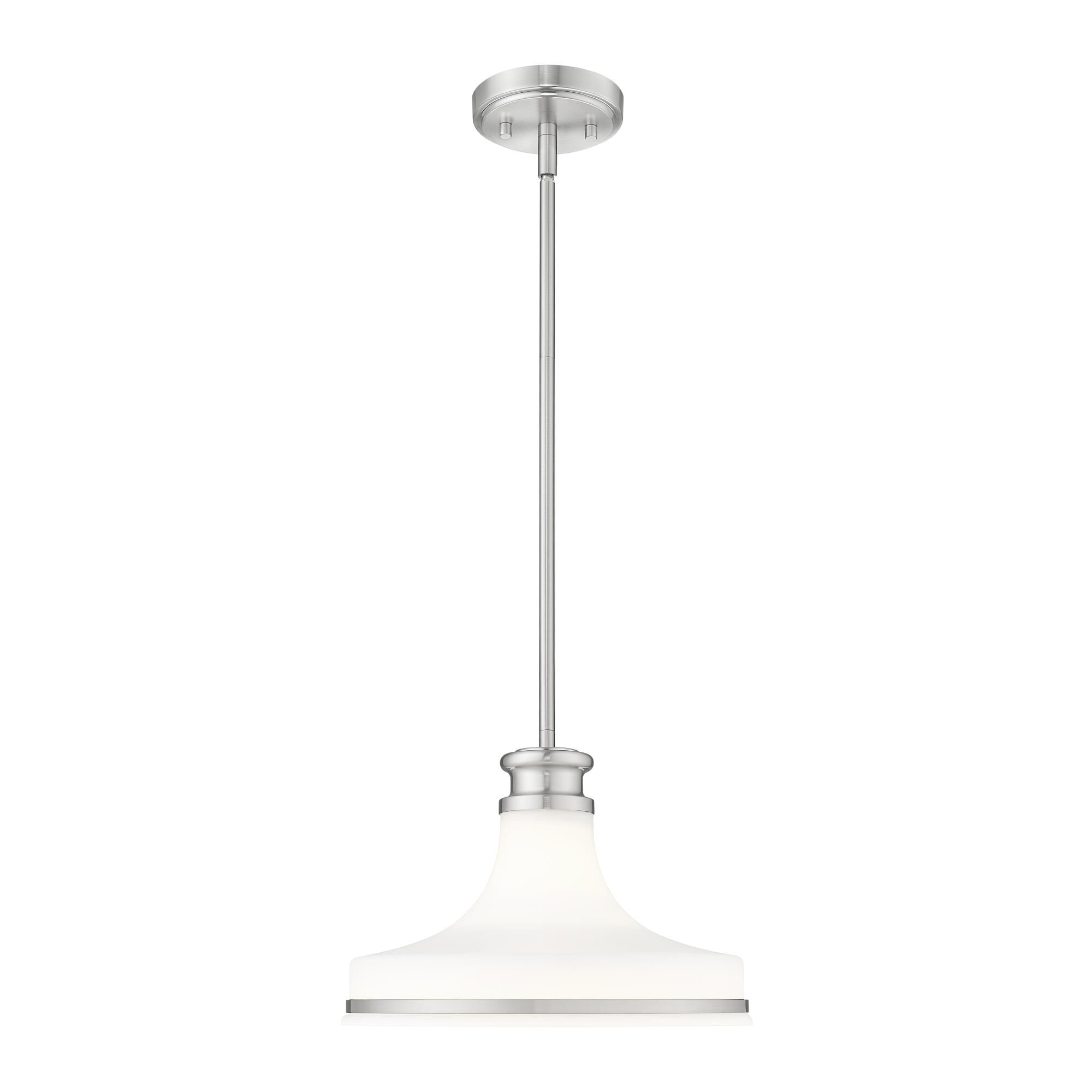 Shown in Brushed Nickel finish and Matte Opal glass