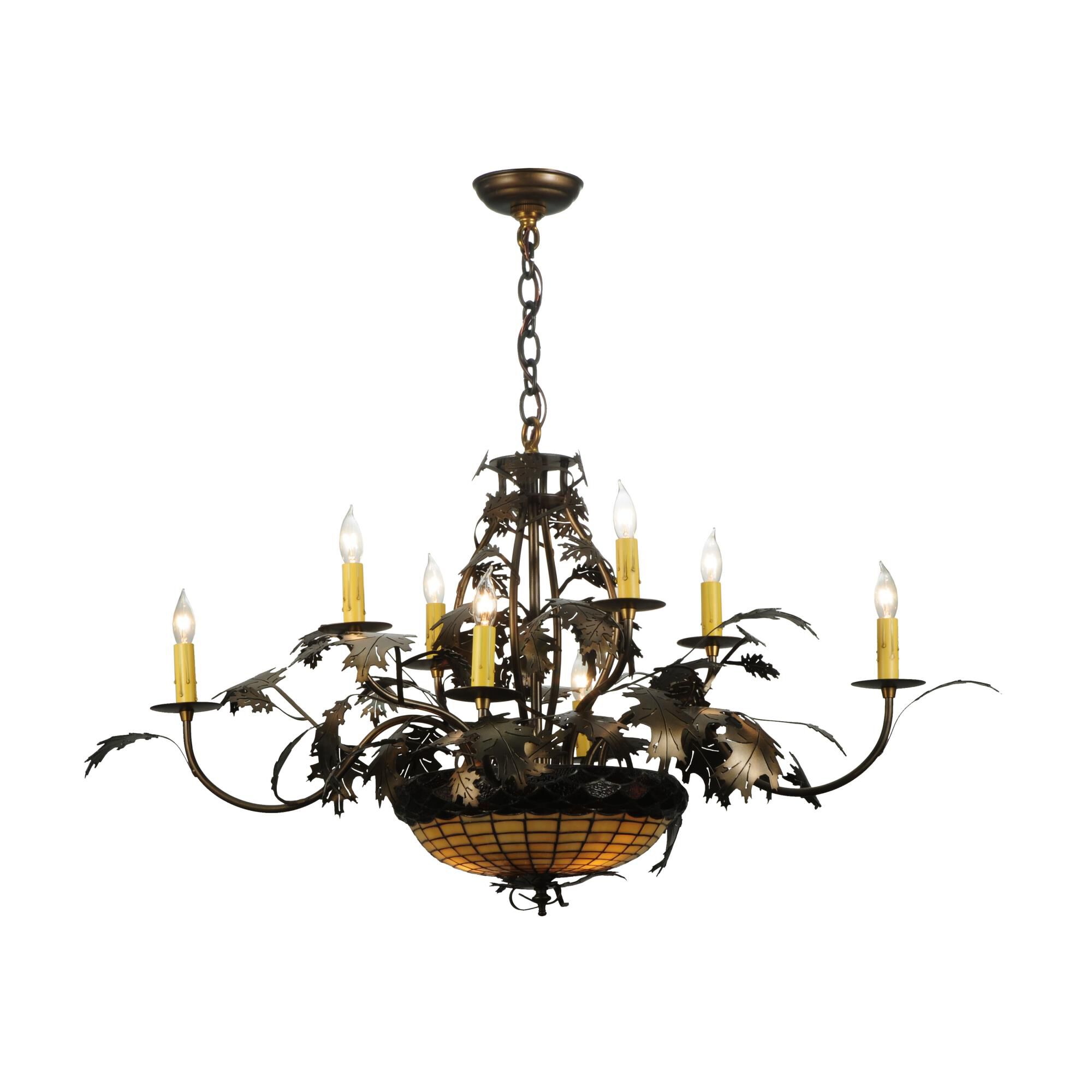 Greenbriar Oak 42 Inch 11 Light Chandelier by Meyda Lighting