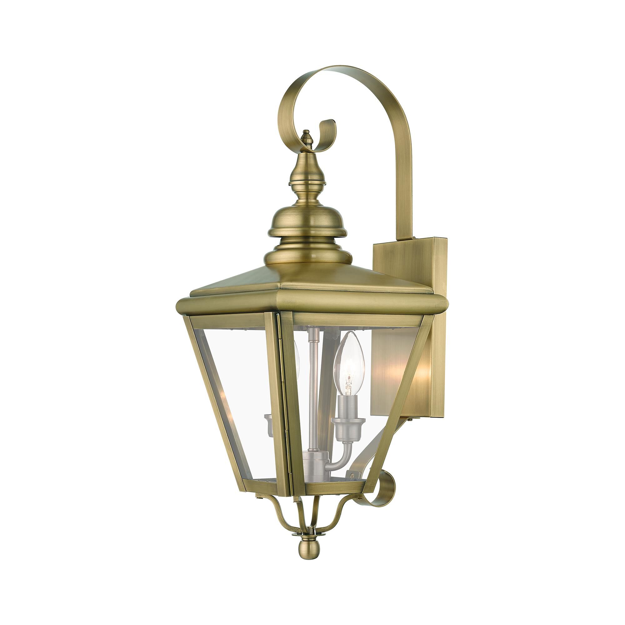 Shown in Antique Brass with Brushed Nickel Cluster finish and Clear  glass