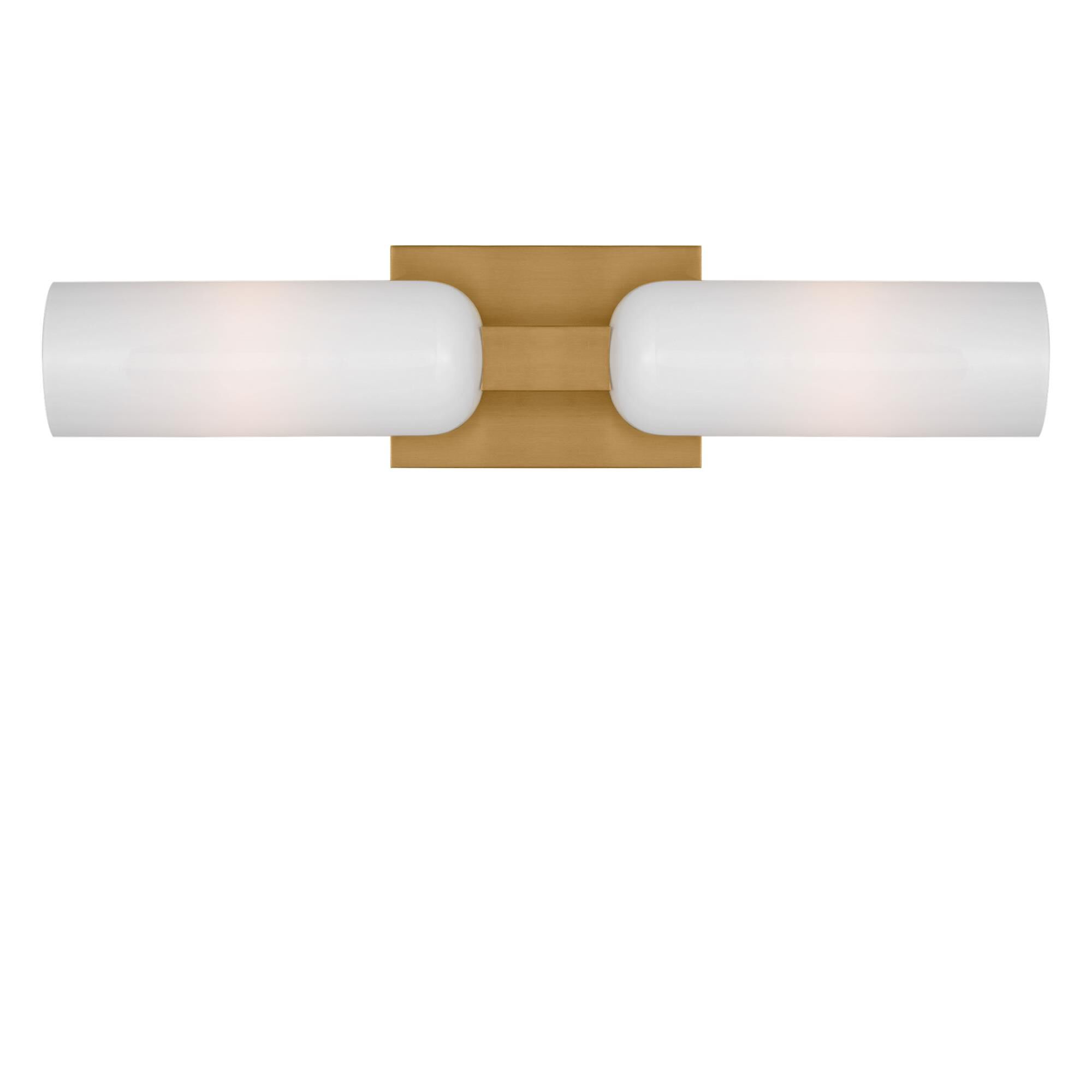 Shown in Burnished Brass finish and Milk glass