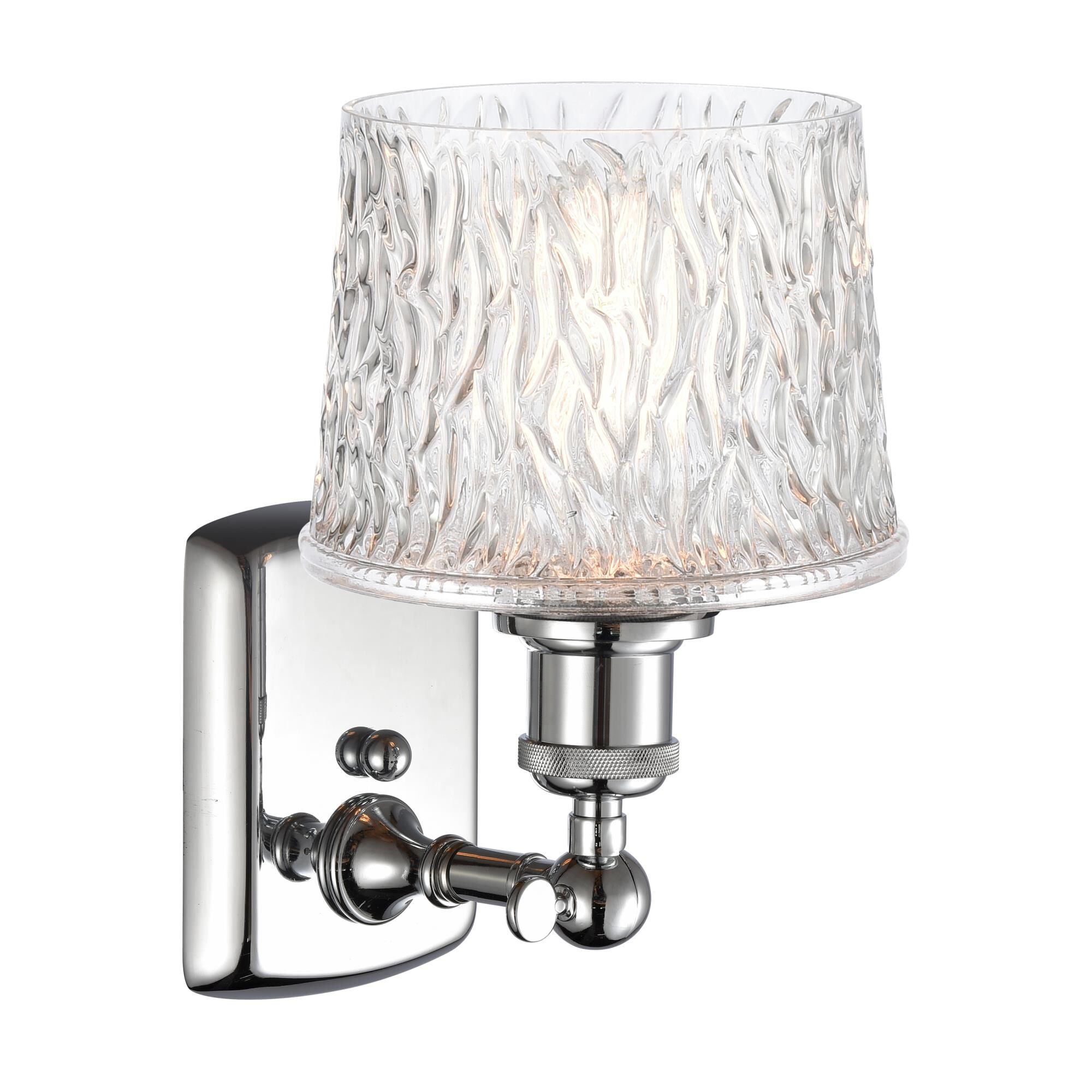 Shown in Polished Chrome finish and Clear Niagra glass