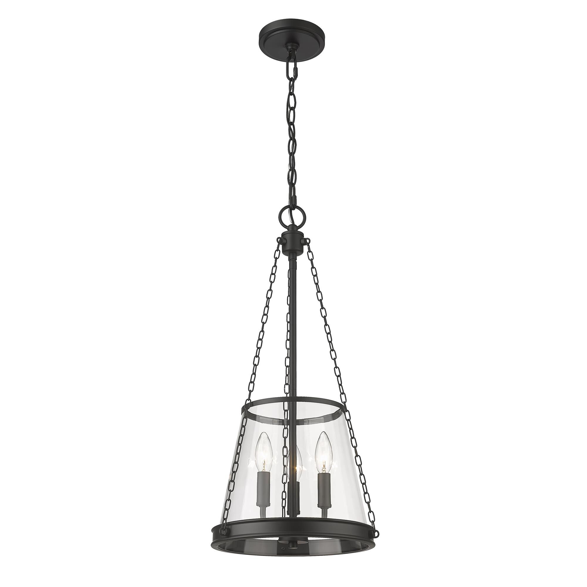 Shown in Matte Black finish and Clear glass