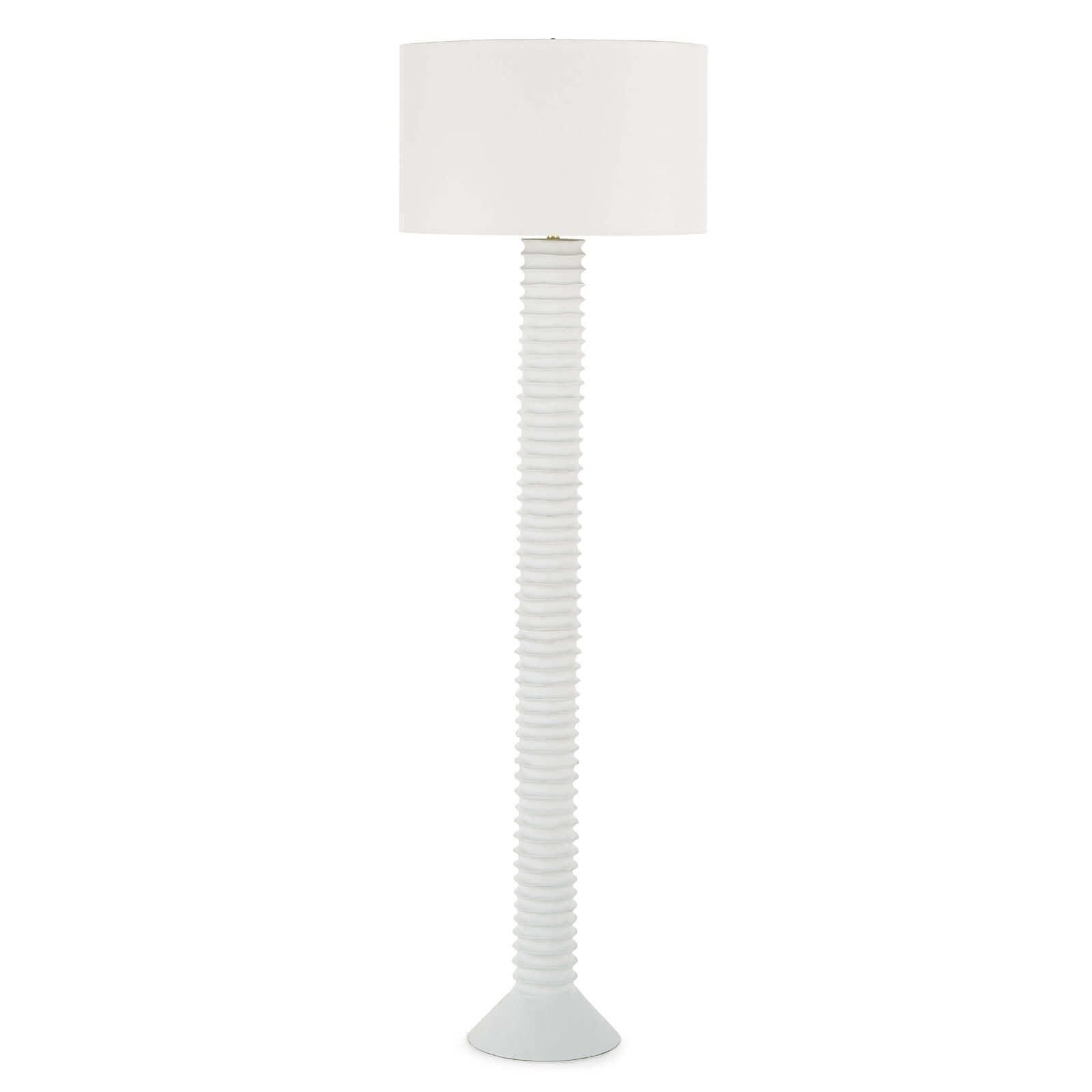 Shown in White finish and Linen shade