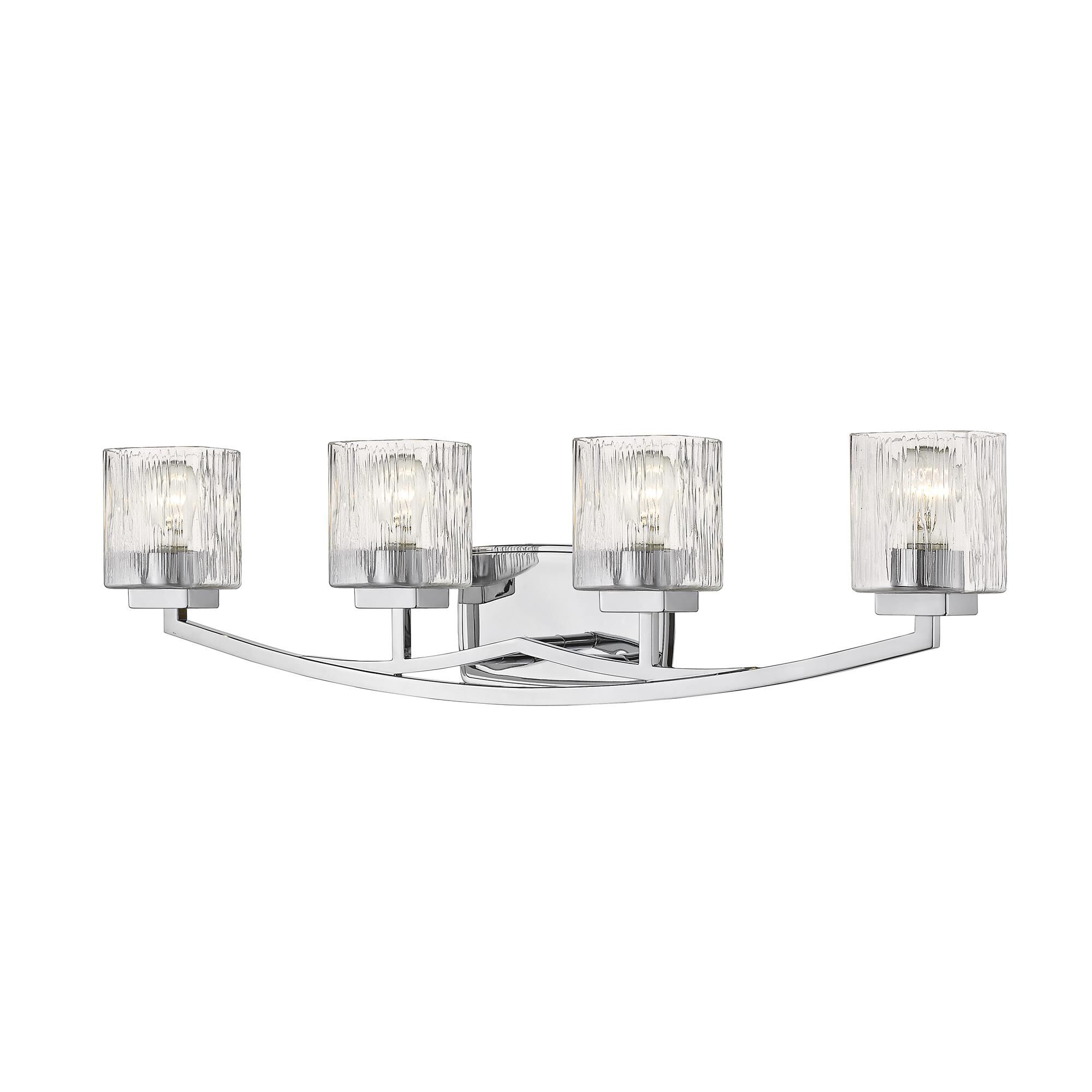 Shown in Chrome finish and Glass shade