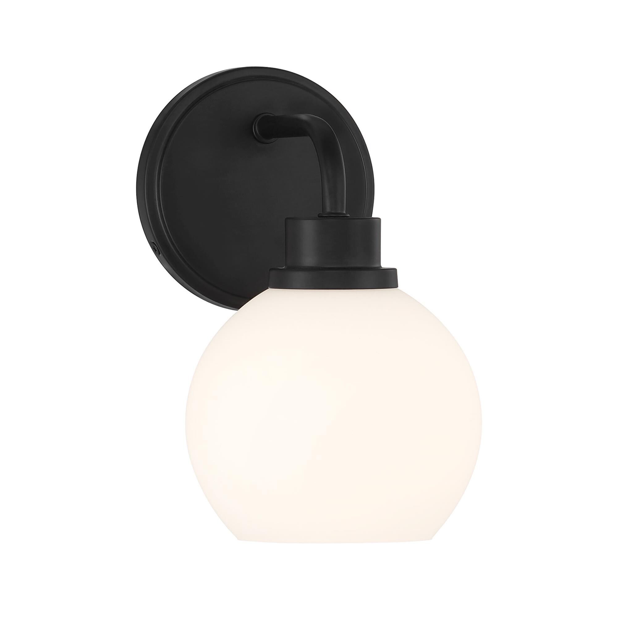 Shown in Matte Black finish and White Opal glass