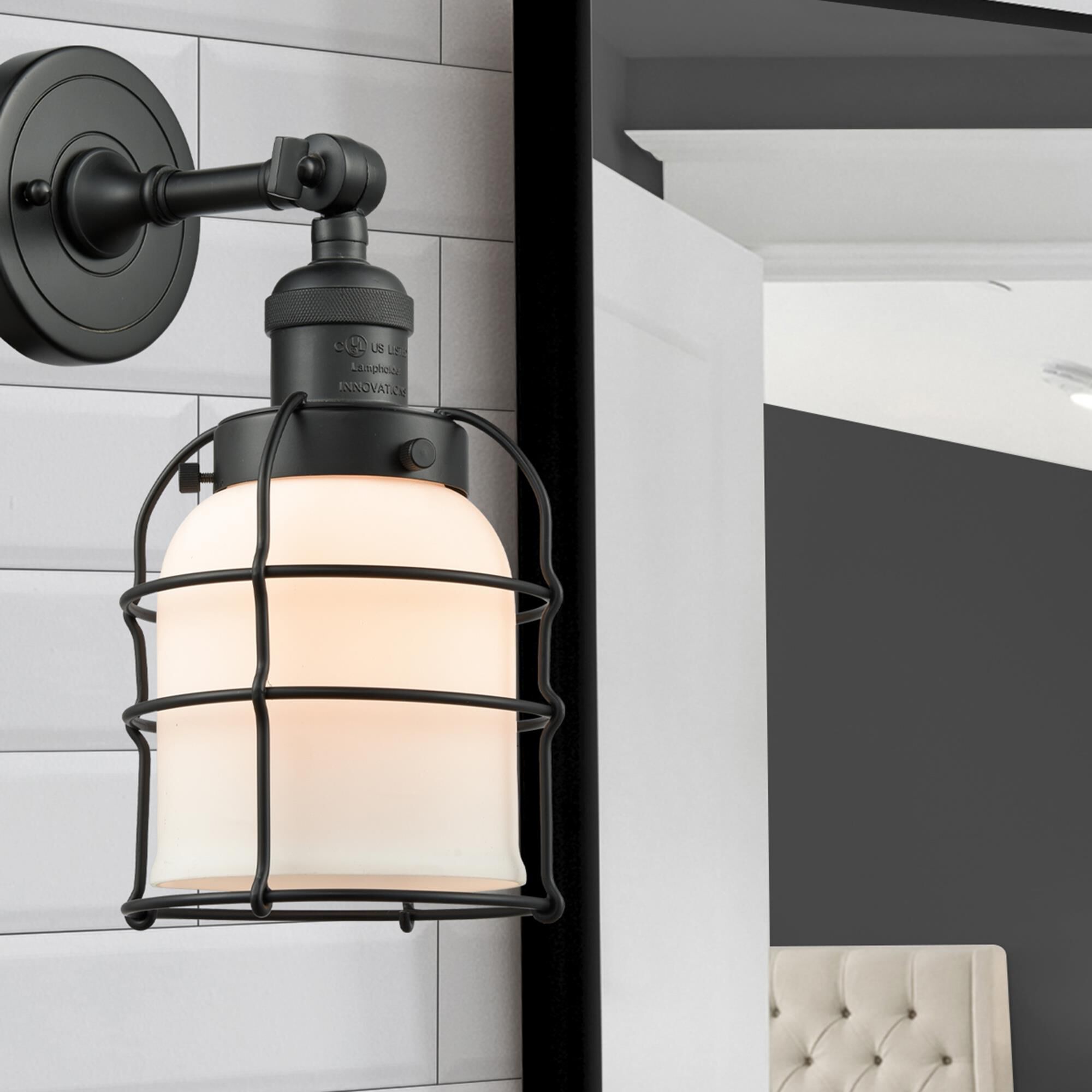 Shown in Matte Black finish and Matte White Cased glass and No Accent accent