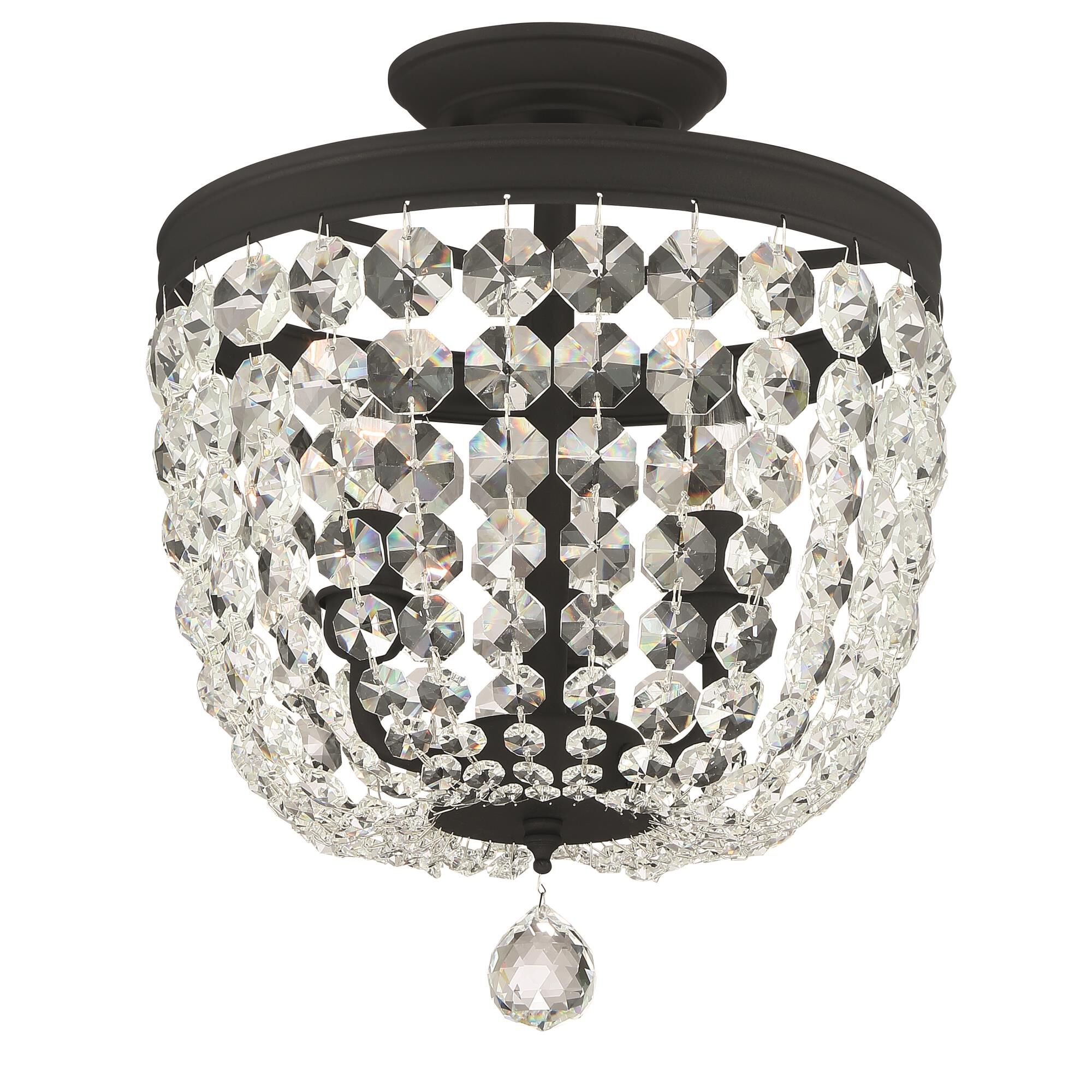 Shown in Black Forged finish and Clear Hand Cut crystal