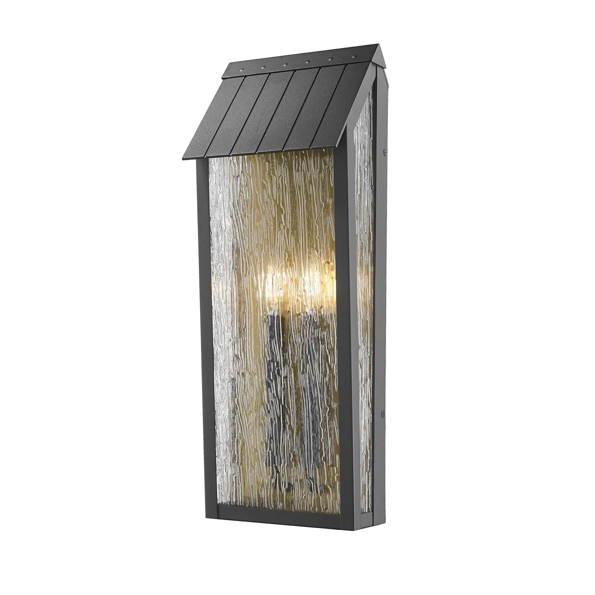 Shown in Black finish and Clear Rain ware glass