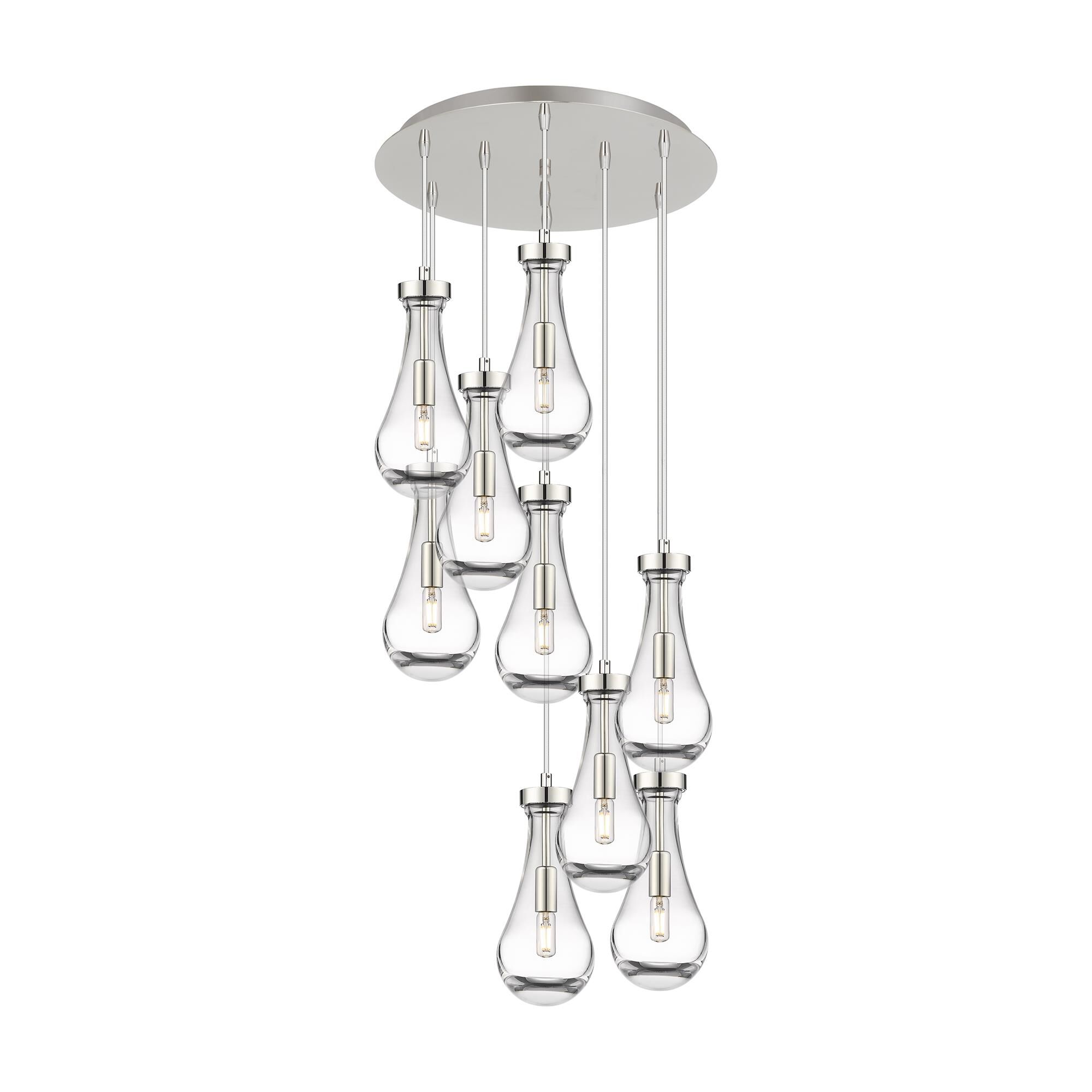 Shown in Polished Nickel finish and Clear glass and Clear Glass shade