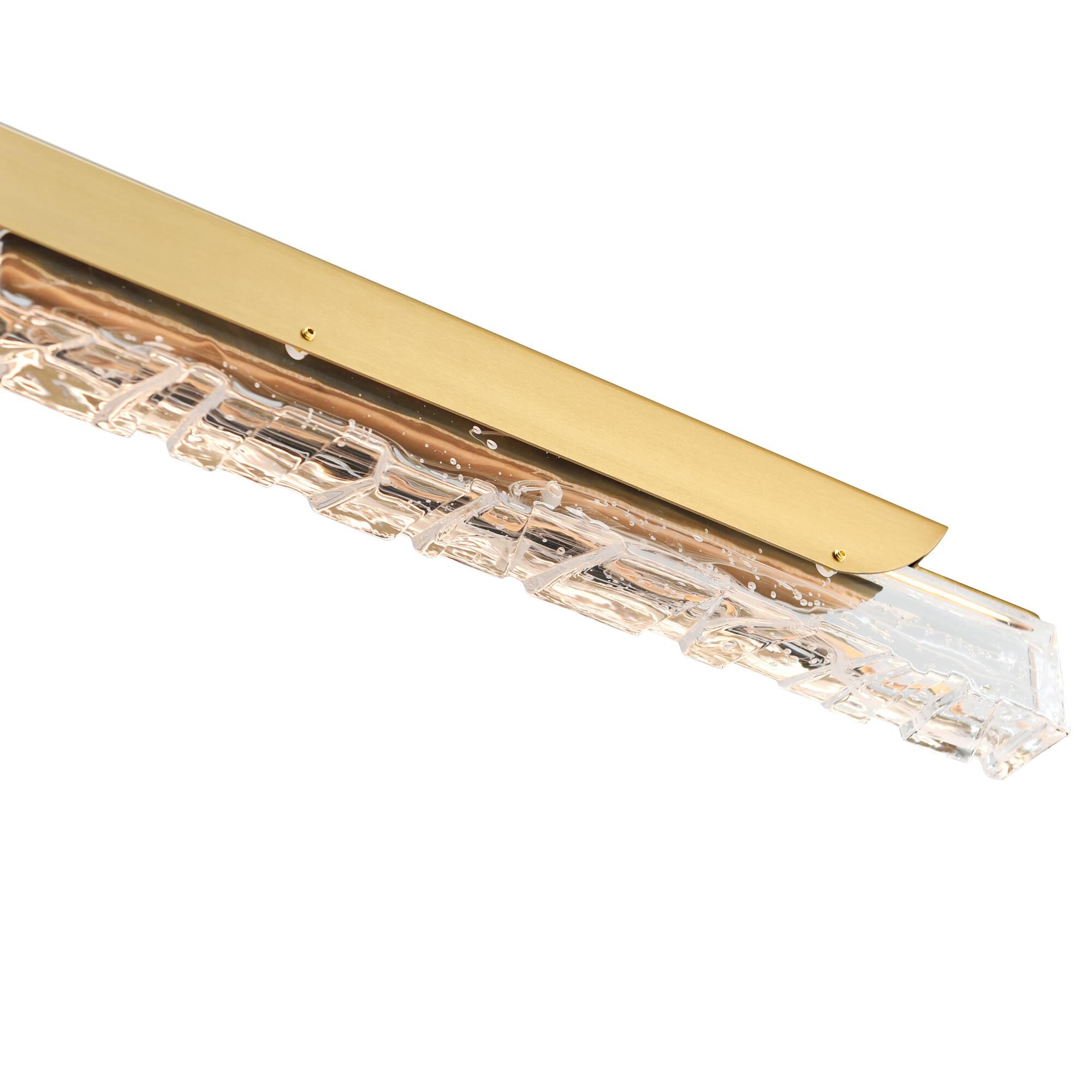 Shown in Brass finish and Clear glass