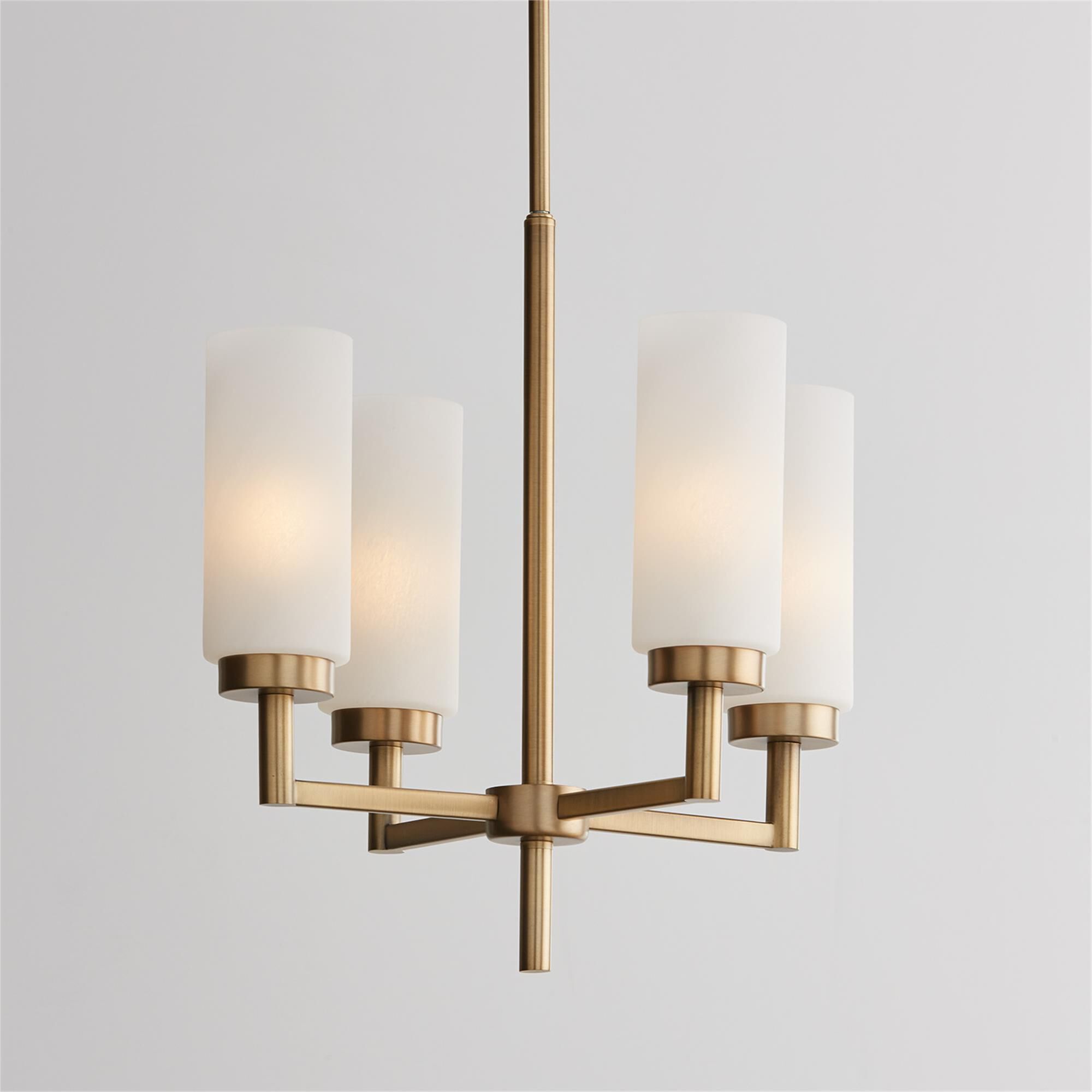 Shown in Aged Brass finish and Faux Alabaster glass