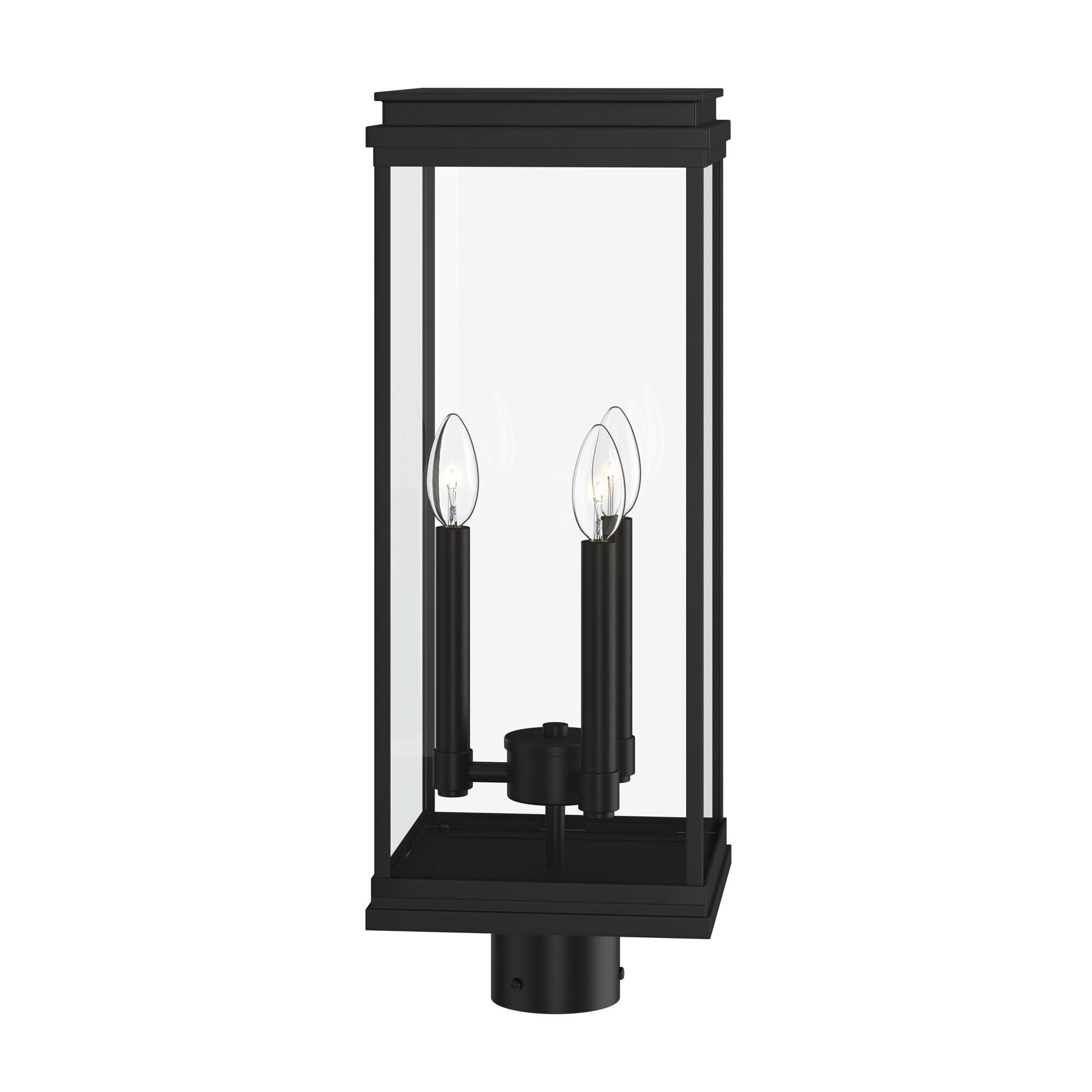Shown in Black finish and Clear glass