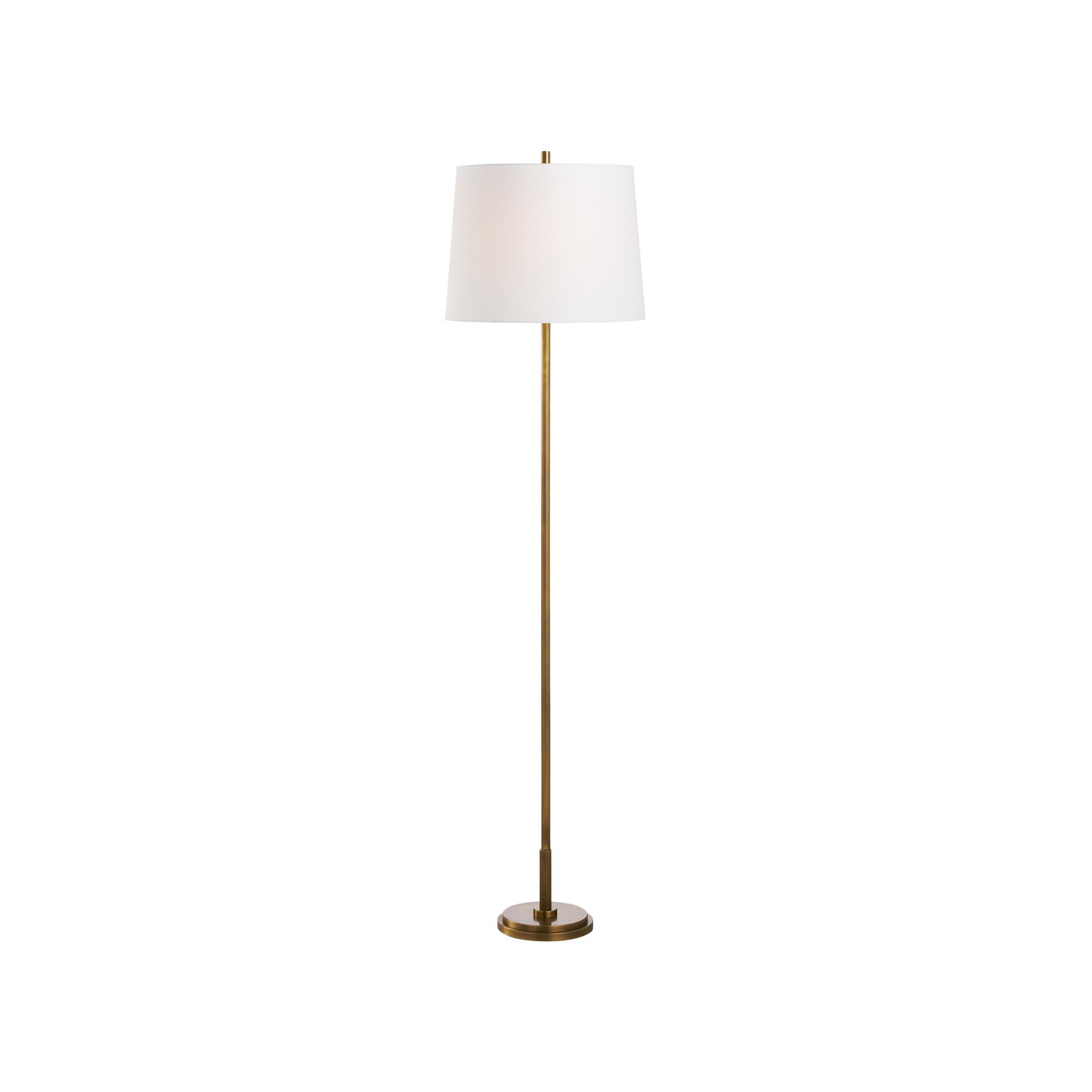 Shown in Gold finish and Linen shade