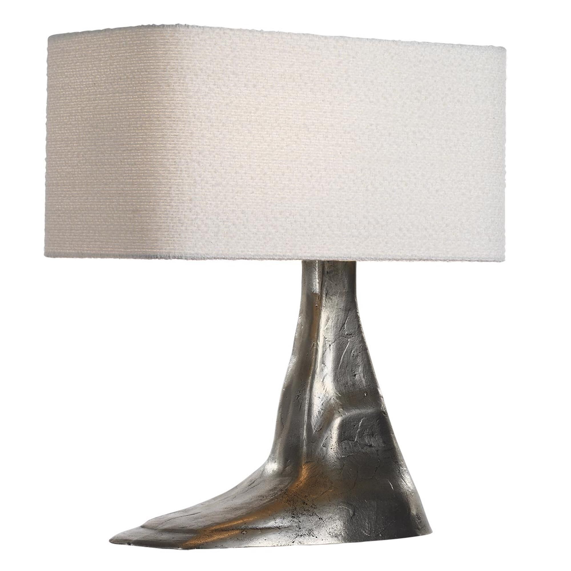 Shown in Museum Pewter finish and Boucle Rectangle shade