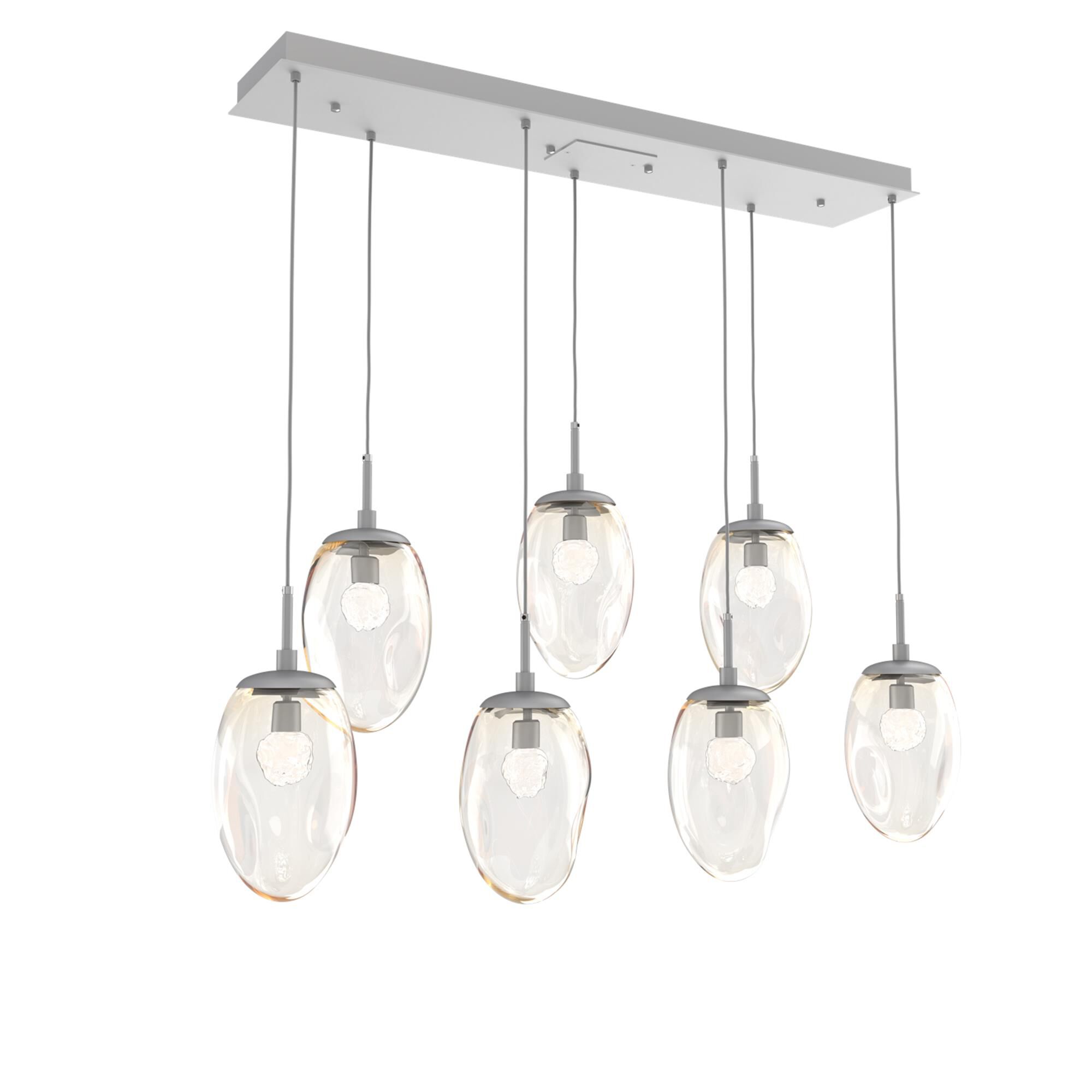 Shown in Classic Silver finish and Floret Inner And Amber Outer glass