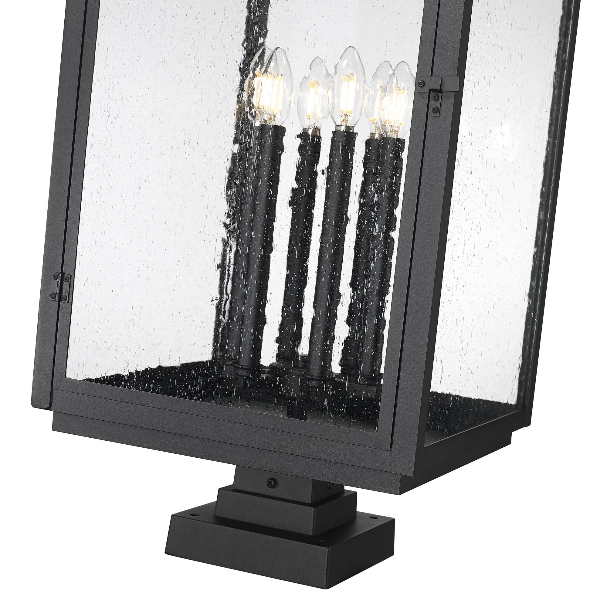 Shown in Sand Black finish and Clear Seedy glass and Clear Seedy shade