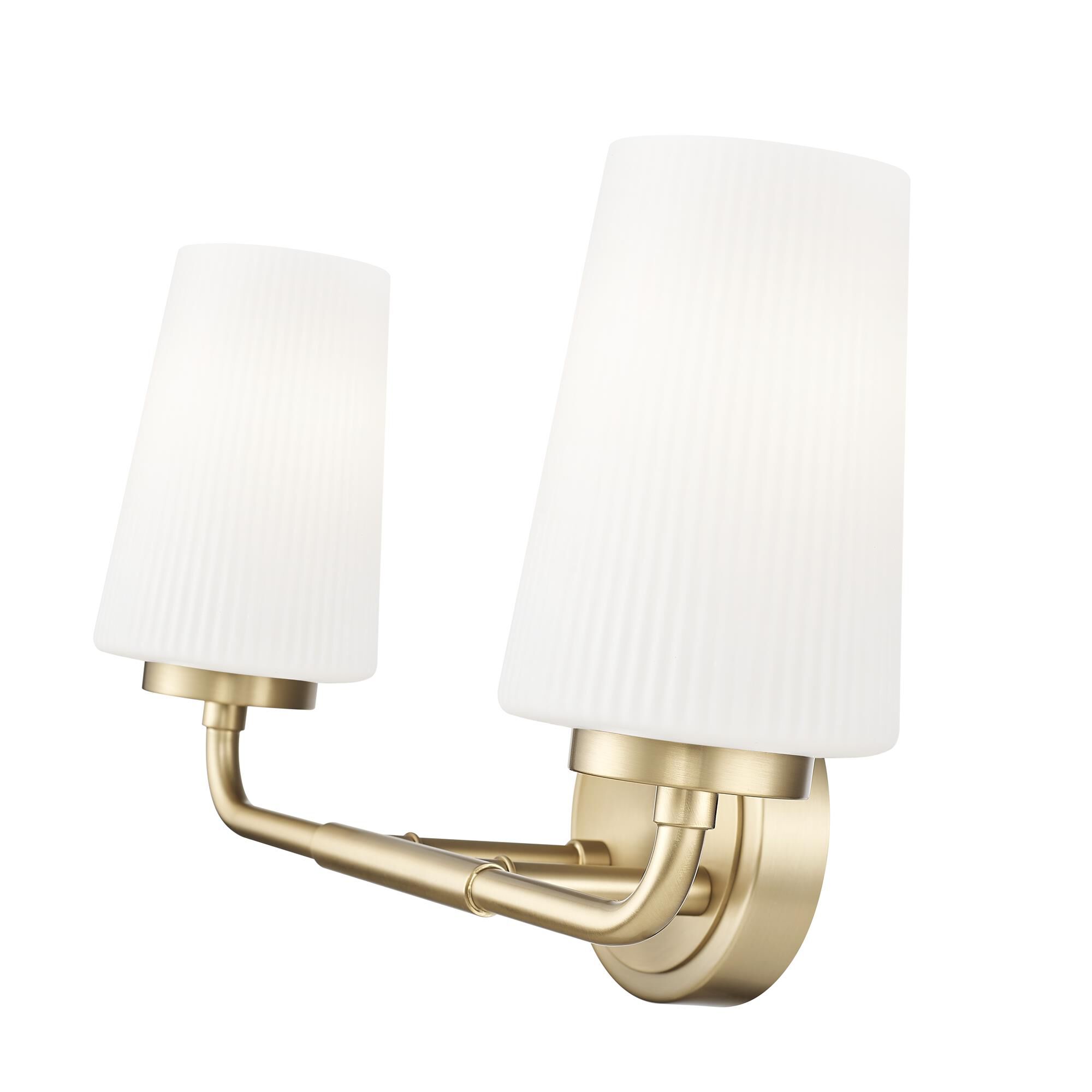 Shown in Modern Gold finish and Matte Opal glass and Matte Opal shade