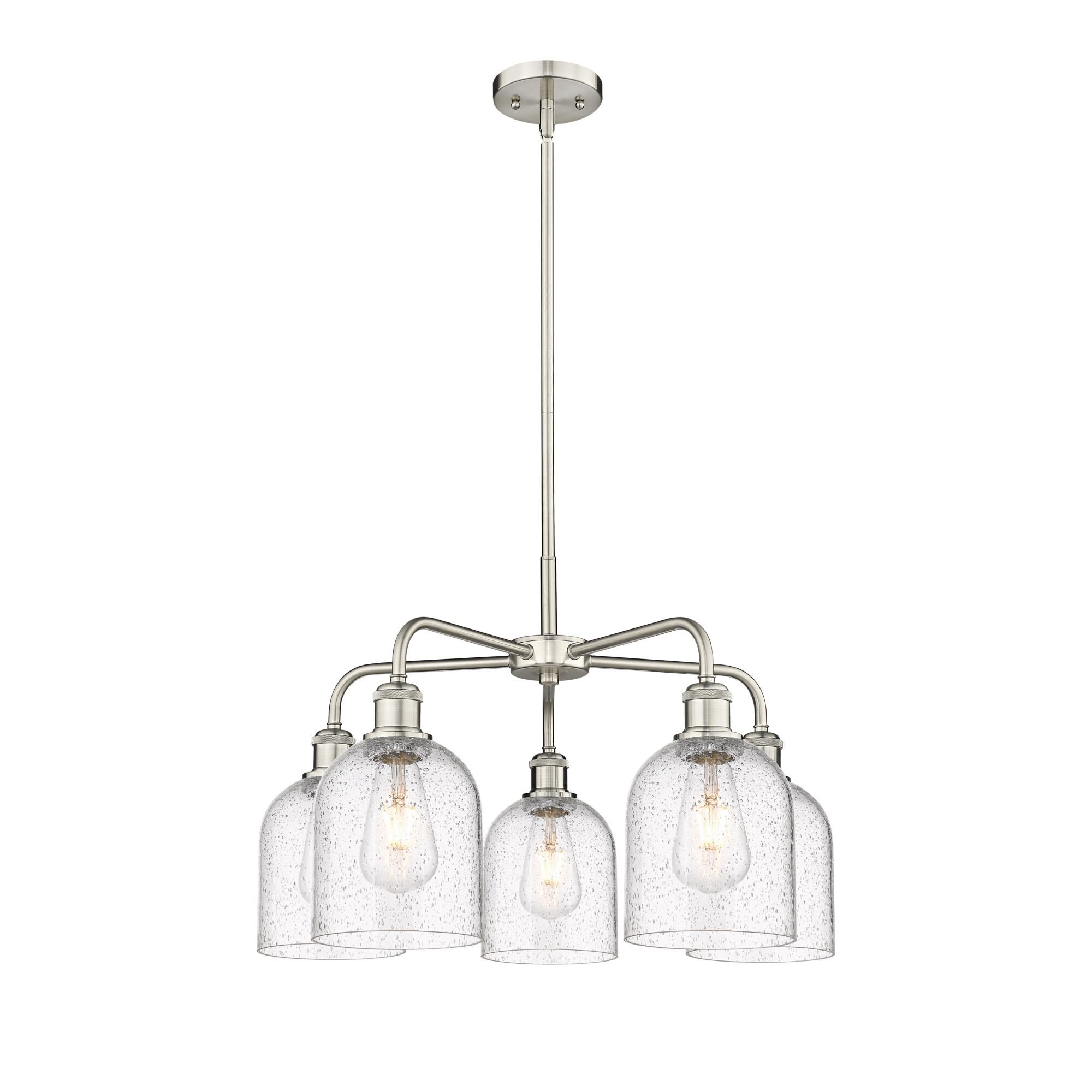 Shown in Satin Nickel finish and Seedy glass