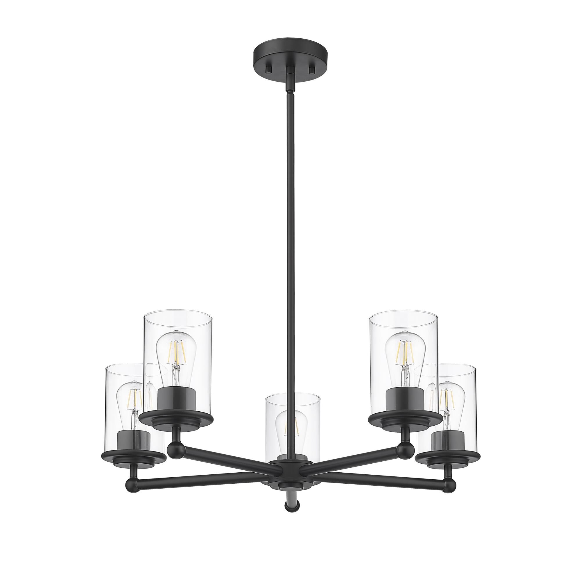 Shown in Matte Black finish and Clear glass