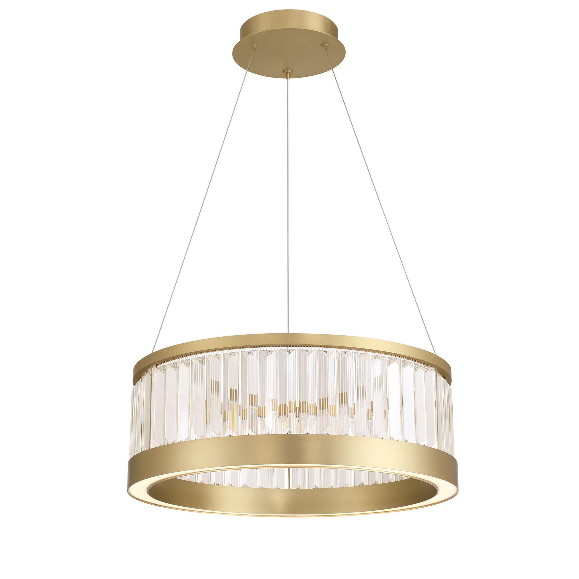 Shown in Gold finish and Clear Crystal glass