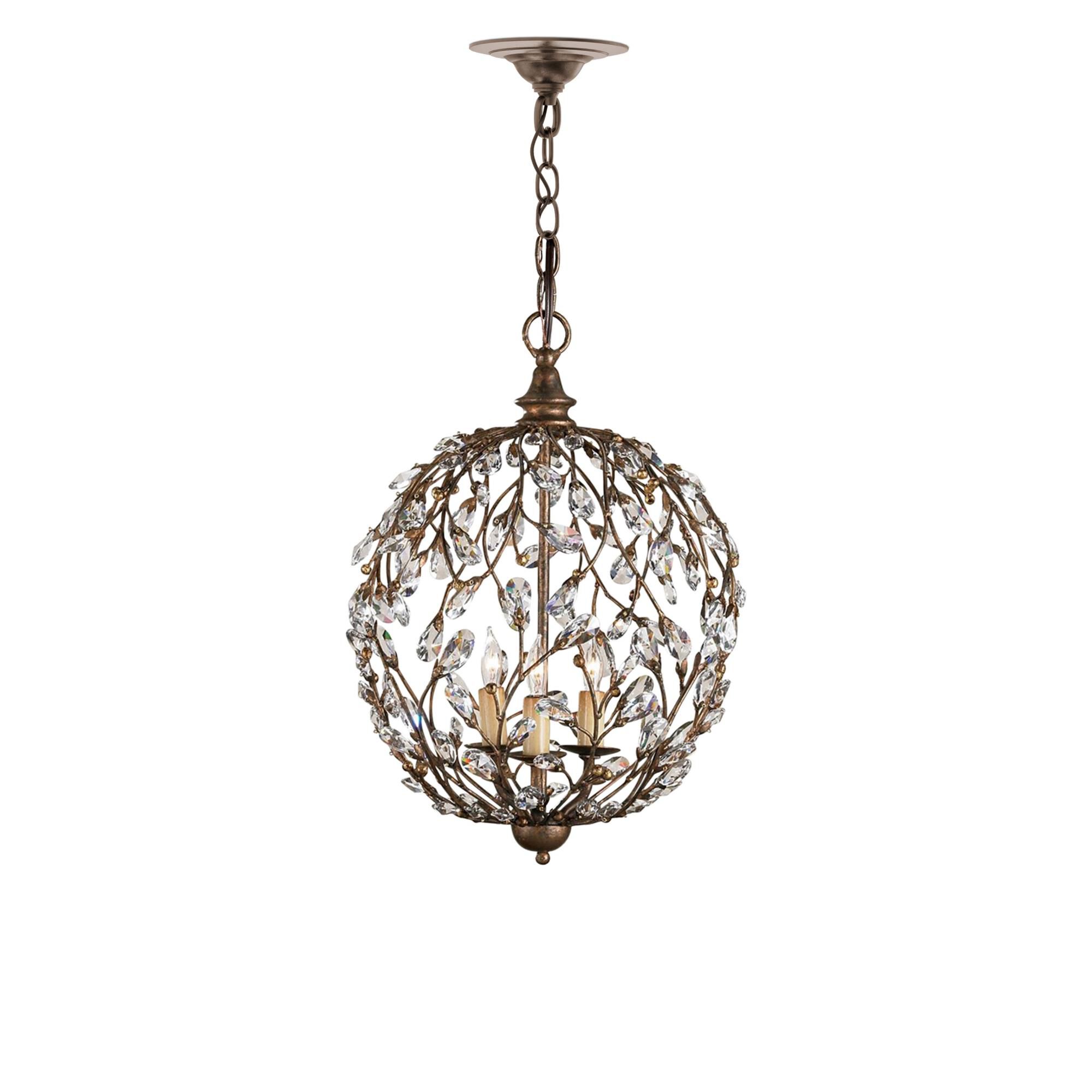 Ctrystal Bud 13 Inch 3 Light Mini Chandelier by Currey and Company