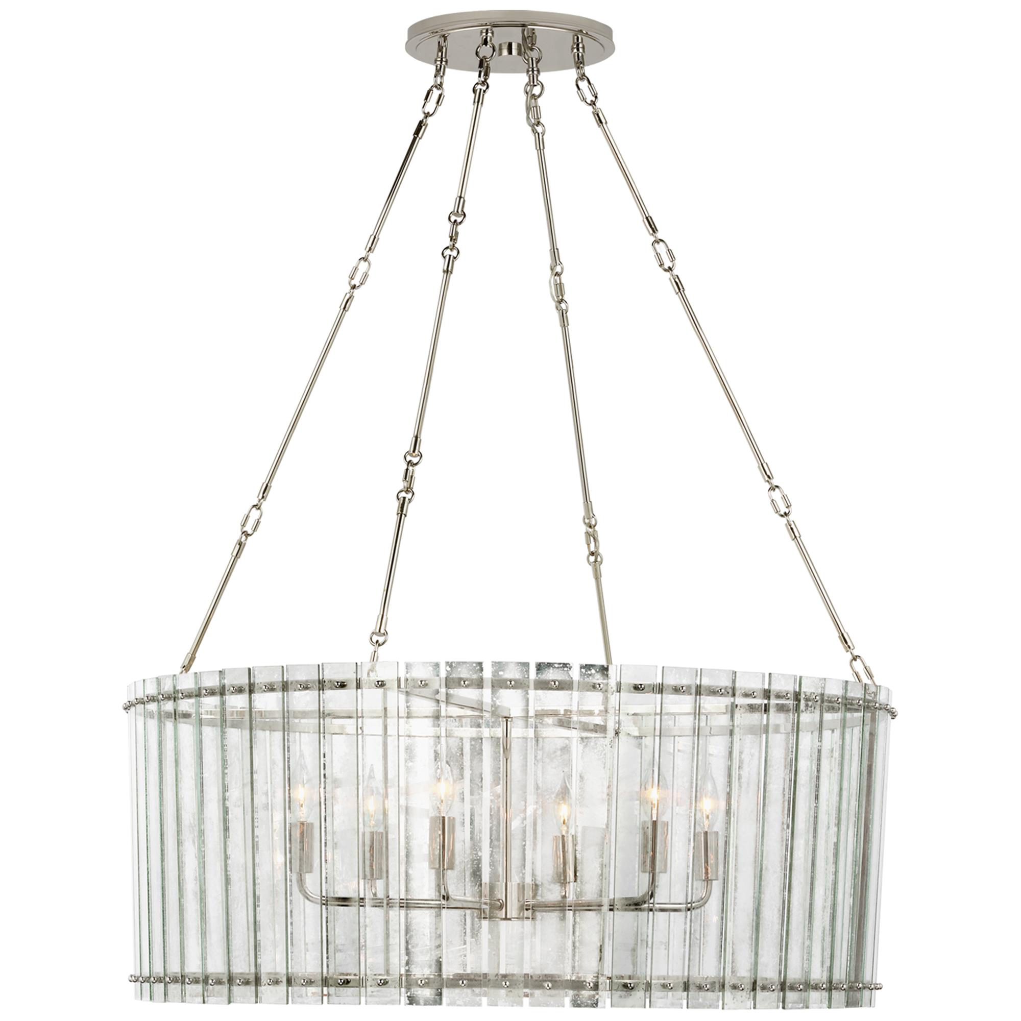 Shown in Polished Nickel finish and Antique Mirror glass
