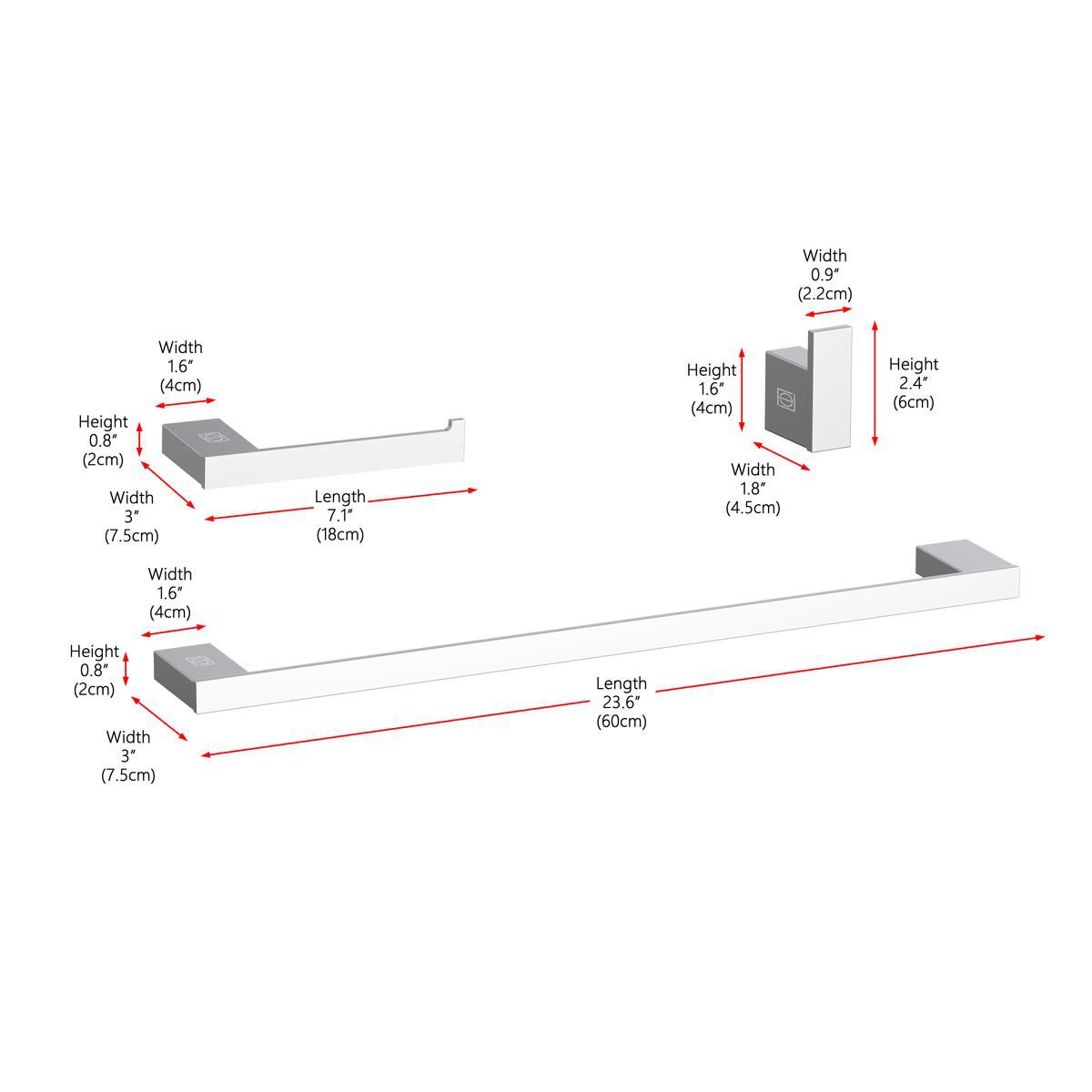 Sofia  3 Piece Towel Bar Set by Elegant Decor