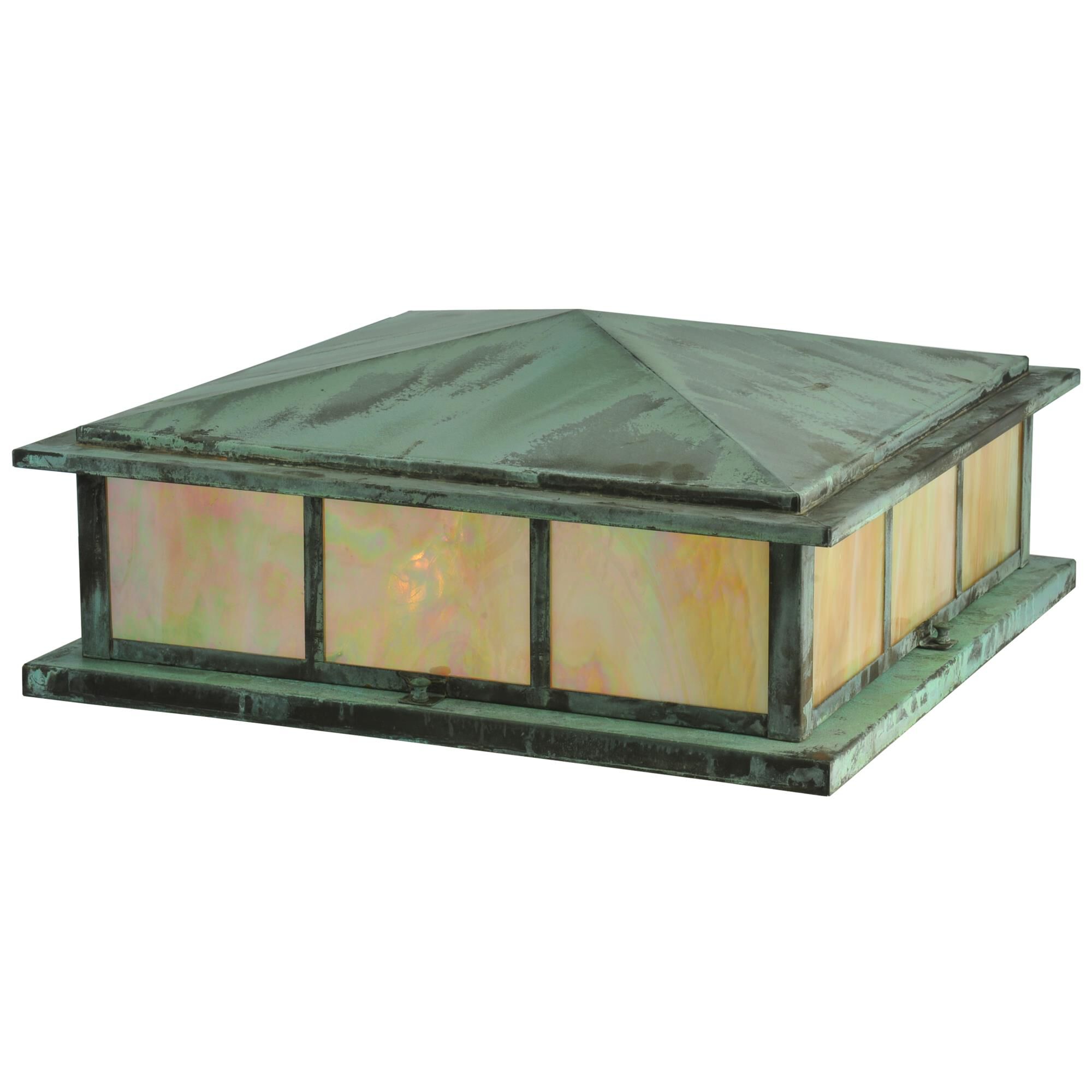 Seneca Double Bar Mission 8 Inch Tall 4 Light Outdoor Pier Lamp by Meyda Lighting