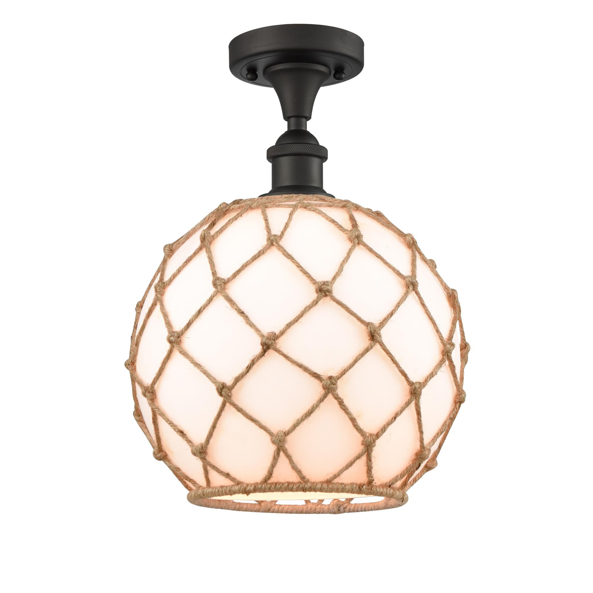 Bruno Marashlian Farmhouse Rope 10 Inch Semi Flush Mount by Innovations Lighting