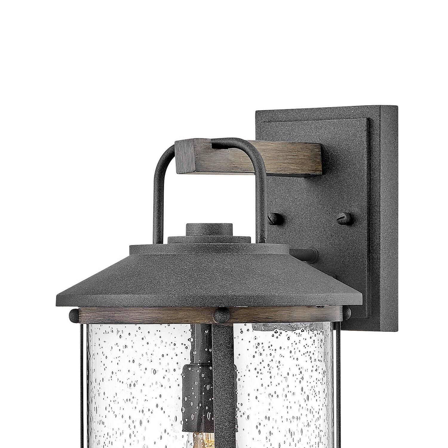 Shown in Aged Zinc with Driftwood Gray finish and Clear Seedy glass