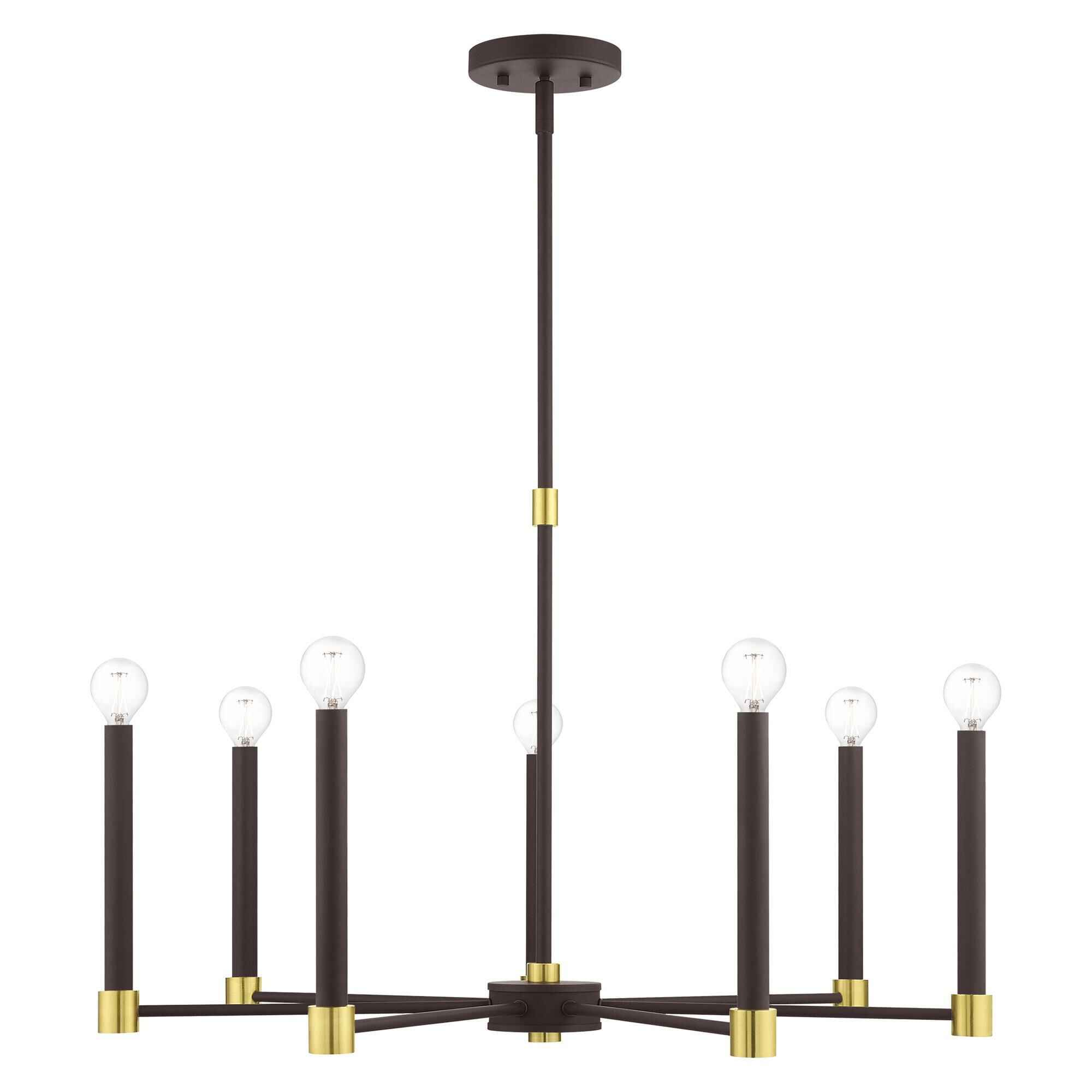 Shown in Bronze With Satin Brass Accents finish