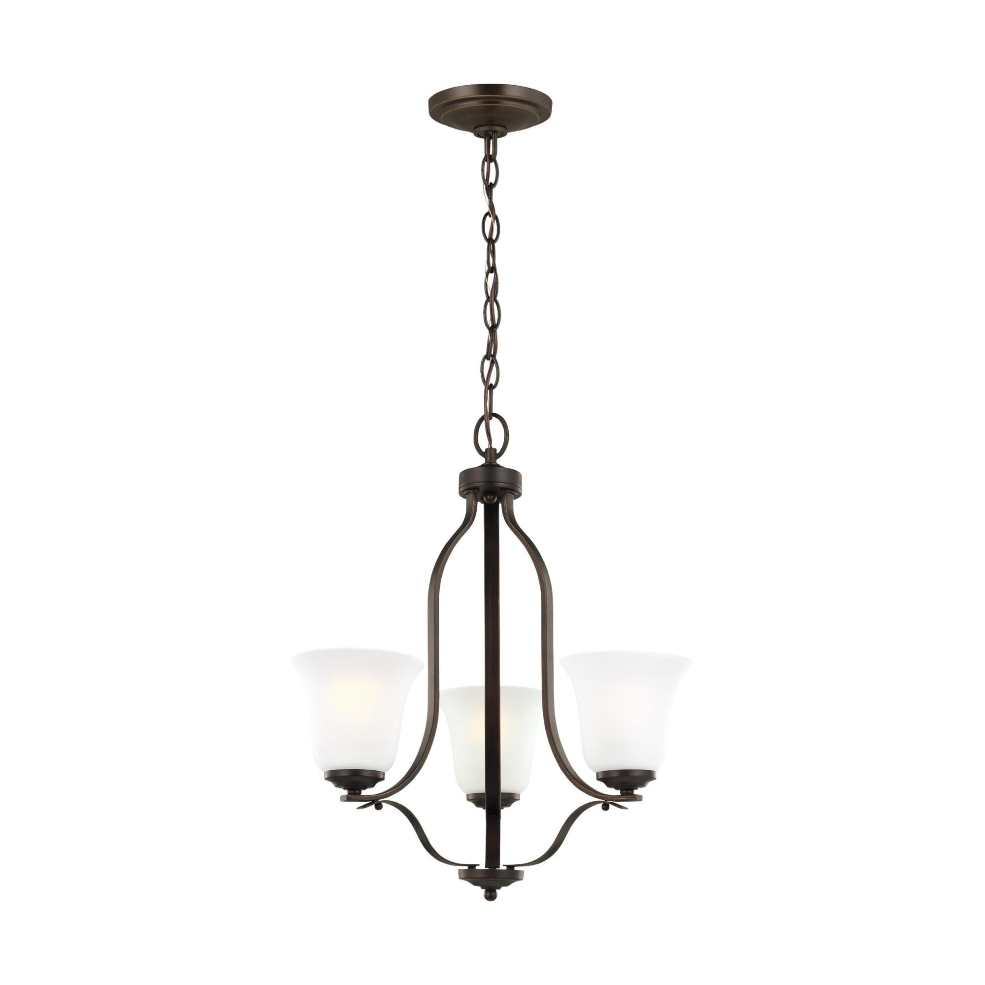 Shown in Bronze finish and Satin Etched glass and Satin Etched Glass s shade